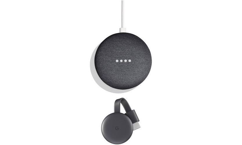 Google Smart TV Kit: Google Home Mini and Chromecast 3rd Generation Media Streamer - Charcoal