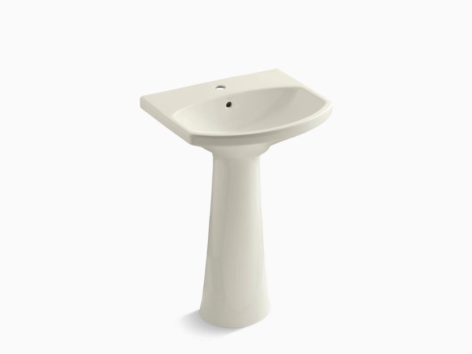 KOHLER K-2362-1-96 Cimarron Pedestal Bathroom Sink with Single Faucet Hole, Biscuit
