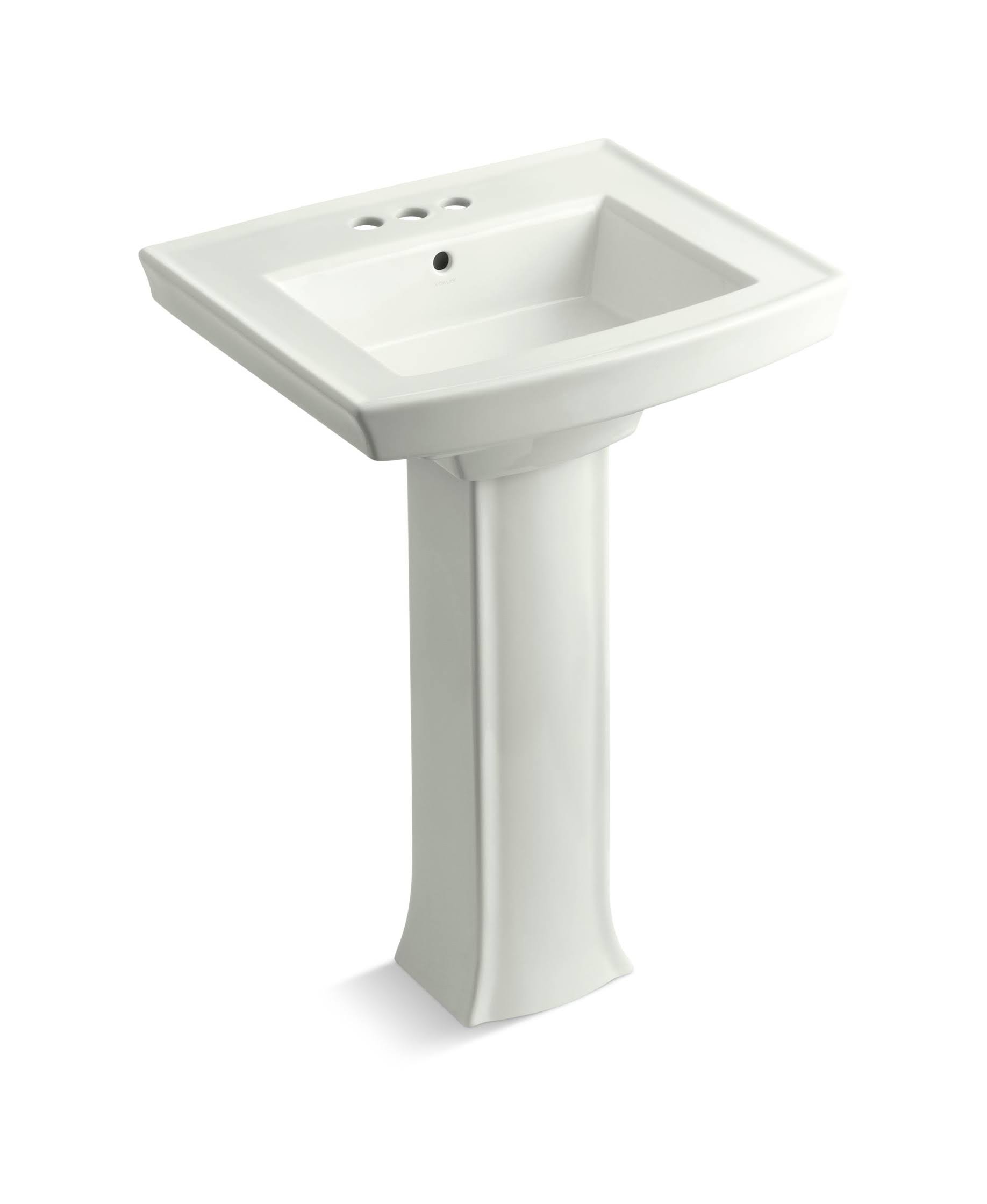 Kohler 2359-4-NY Archer Pedestal Bathroom Sink with 4x22 Centerset Faucet Holes - Dune