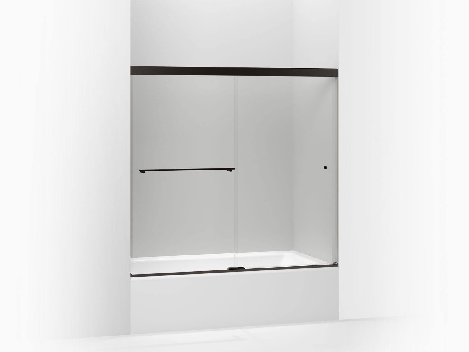Kohler 707000-L-ABZ Revel Sliding Bath DOOR, 55-1/2x22H x 56-5/8 - 59-5/8x22W, with 1/4x22 Thick Crystal Clear Glass - Anodized
