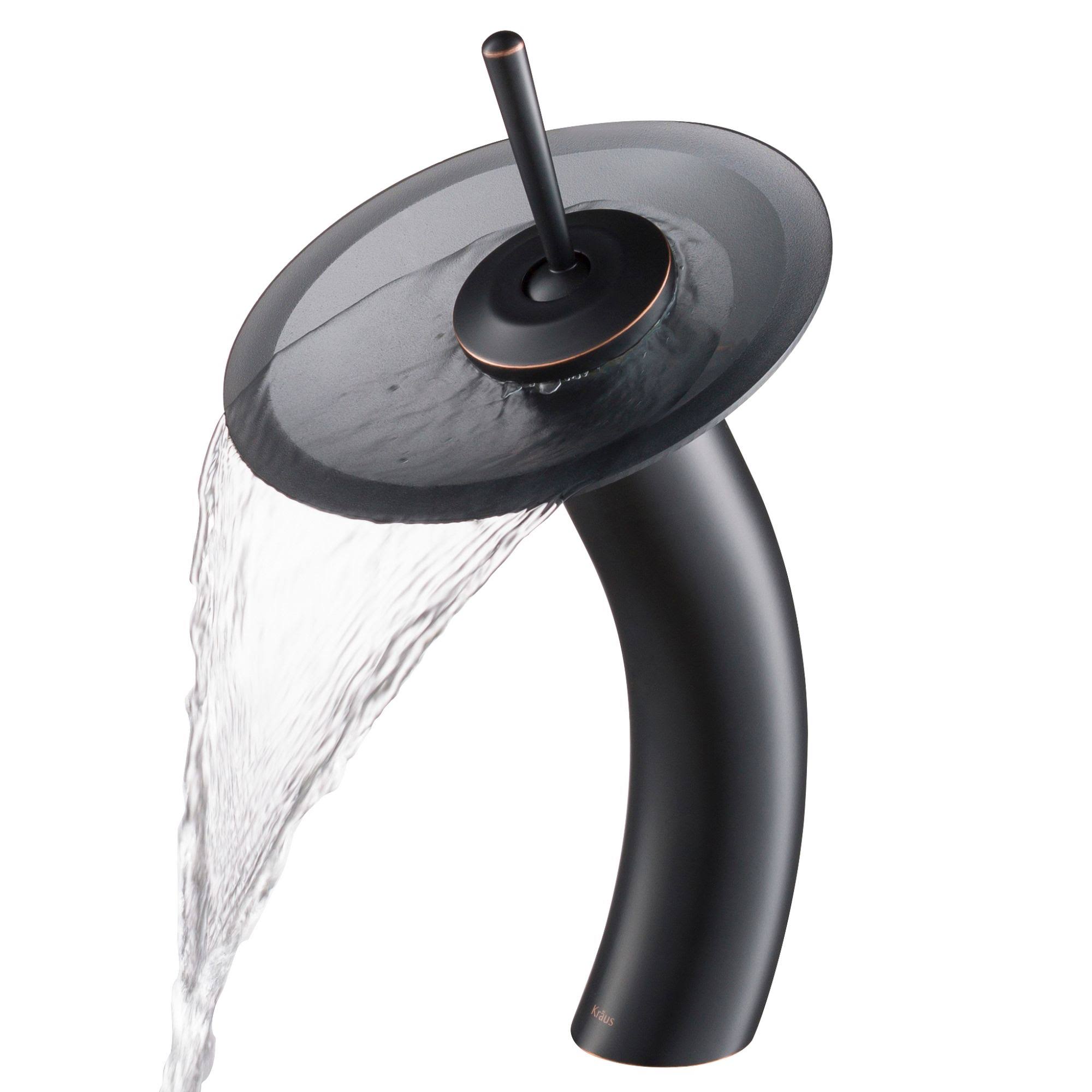 Kraus KGW-1700-BLFR Waterfall Single Hole Vessel Bathroom Faucet Oil Rubbed Bronze