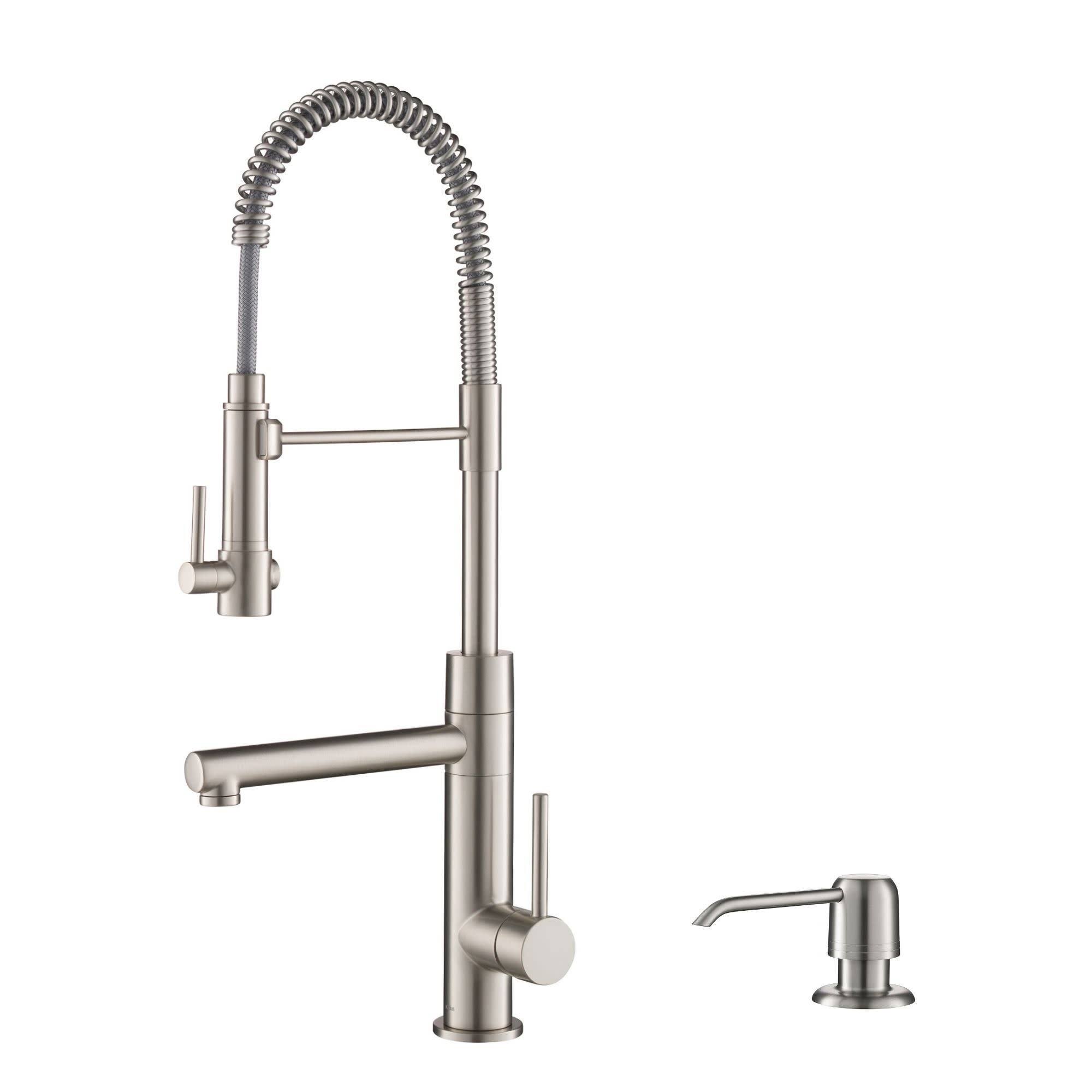Kraus KPF-1603SFS-KSD-32SFS Artec Pro Spot Free Stainless Steel Finish 2-Function Commercial Style Pre-Rinse Kitchen Faucet with