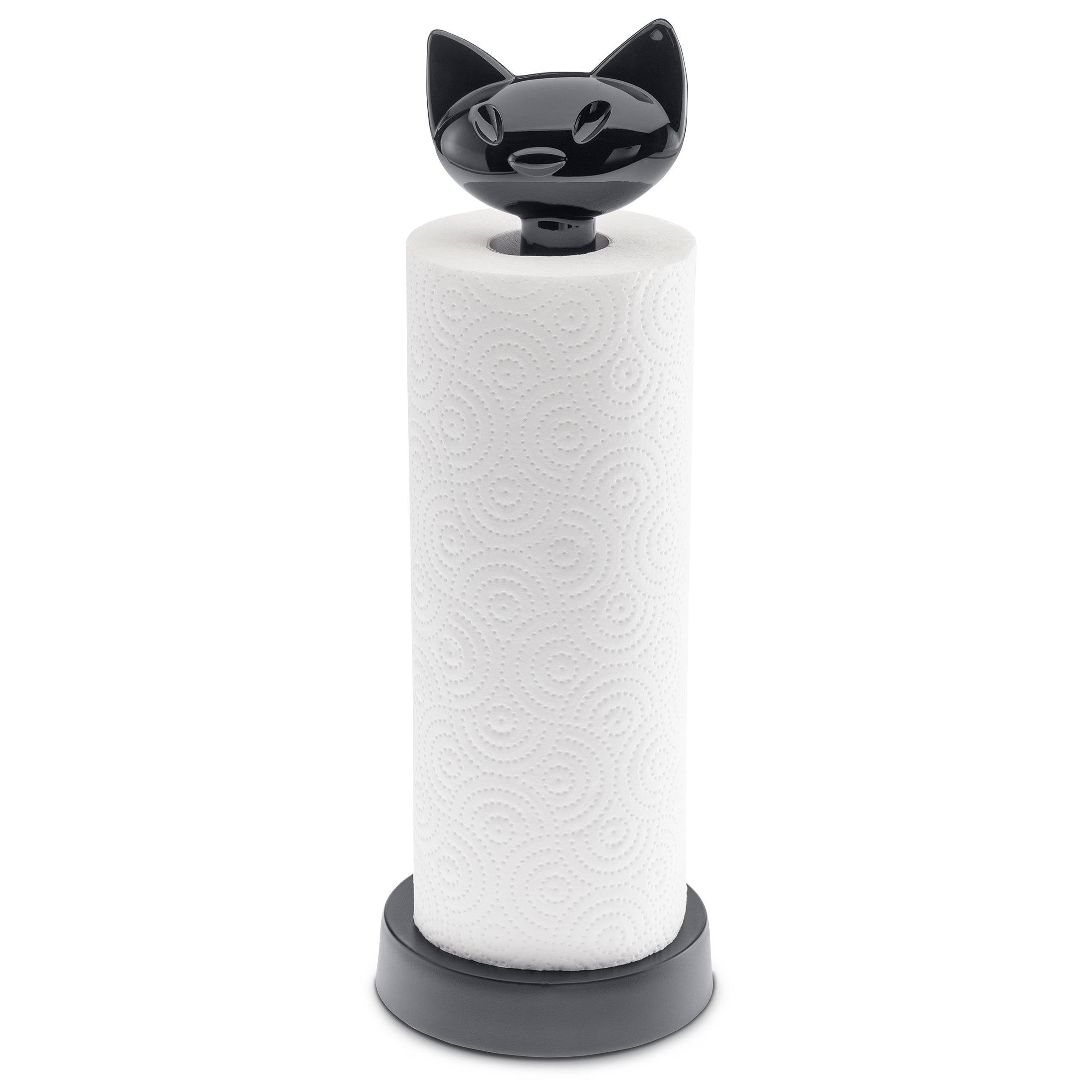 Koziol Miaou Paper Towel Stand, Solid Black 5225526