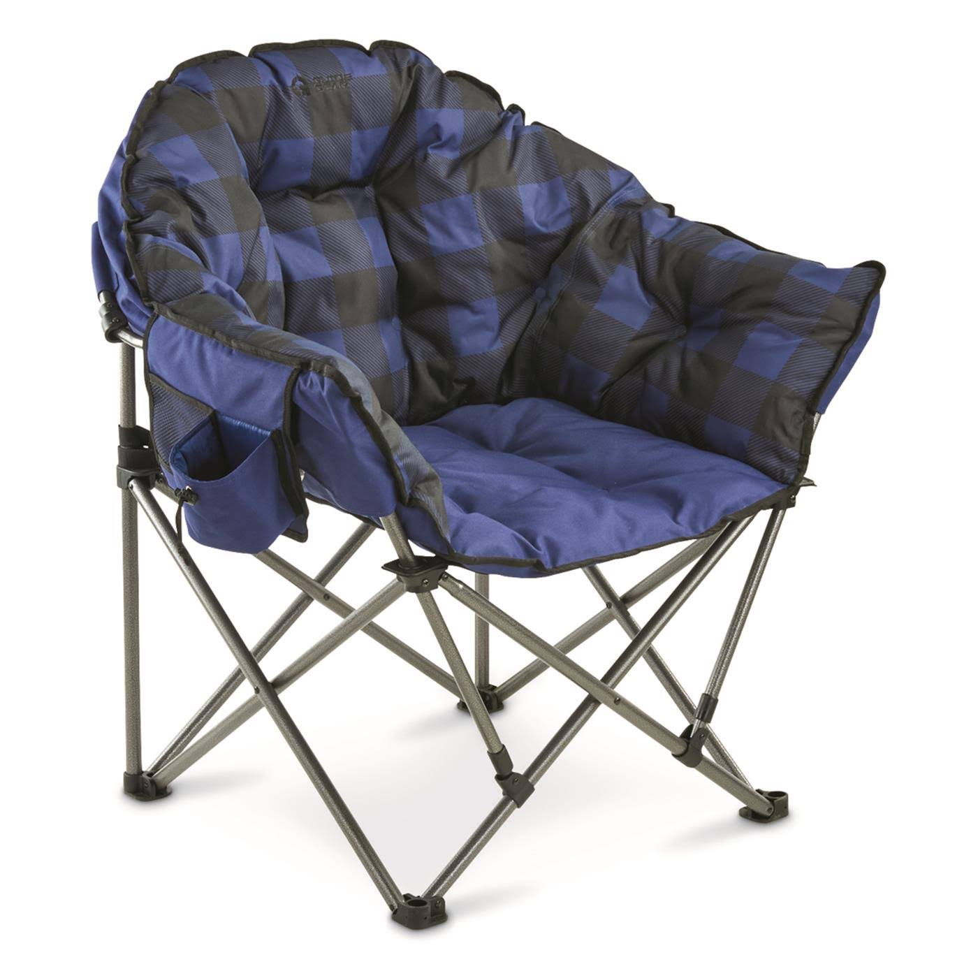 Guide Gear Oversized Club Camp Chair 500-Lb. Capacity, Blue Plaid