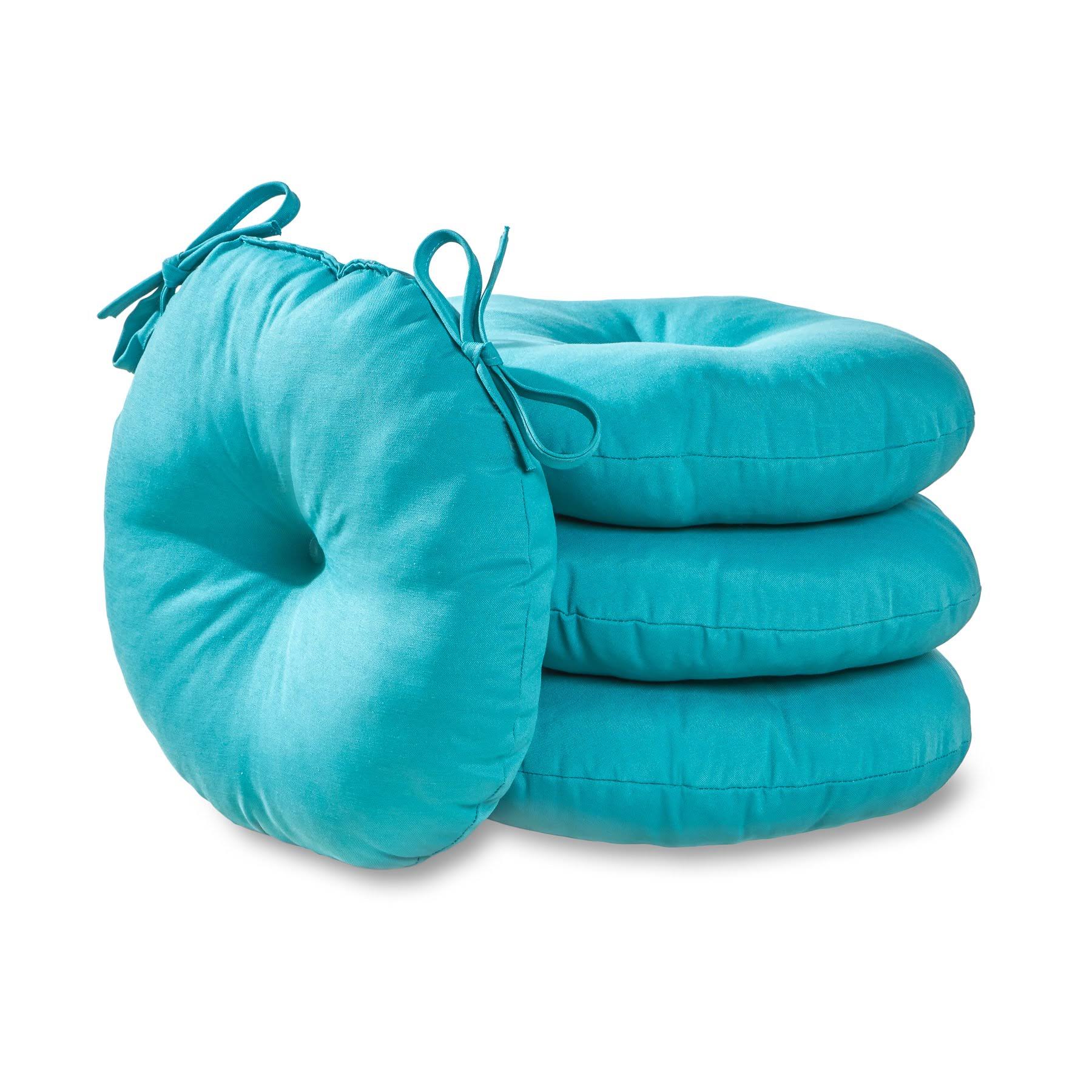 Greendale Home Fashions 15 in Round Outdoor Bistro Chair Cushion (Set of 4) Teal