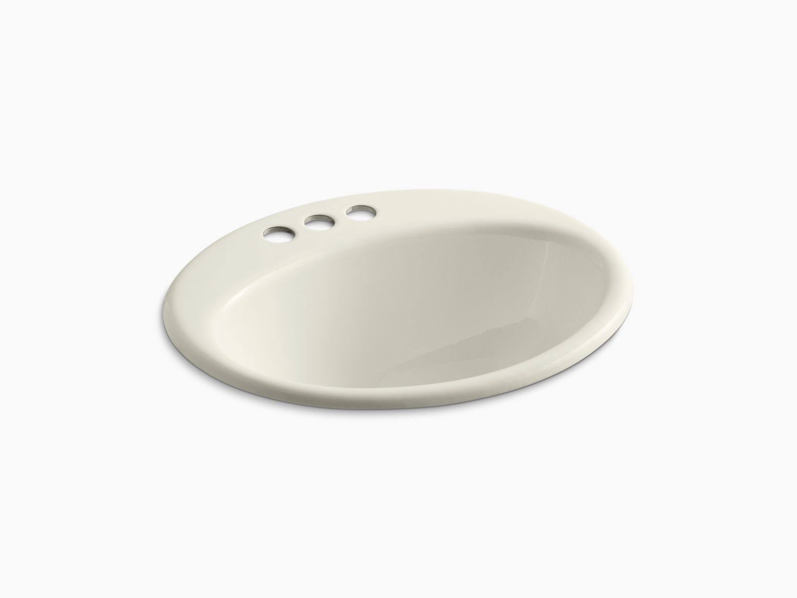 Kohler K-2905-4-96 Farmington 19x22 Drop in Bathroom Sink - Biscuit
