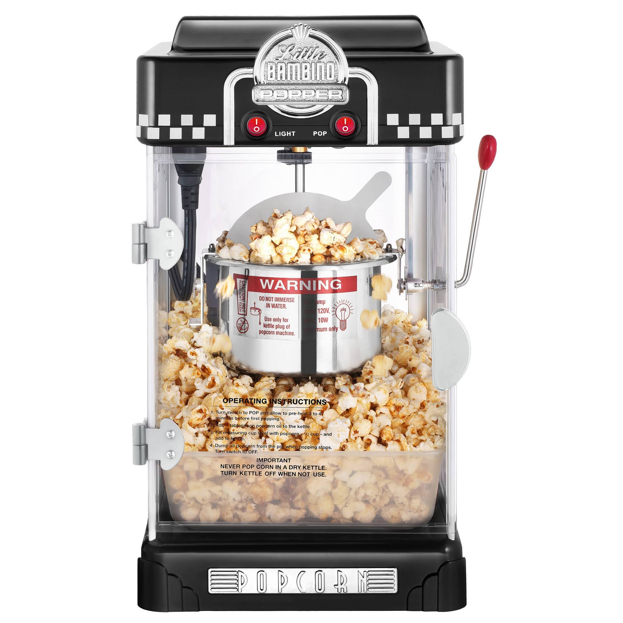 Great Northern Black Little Bambino Table-Top Retro Machine Popcorn