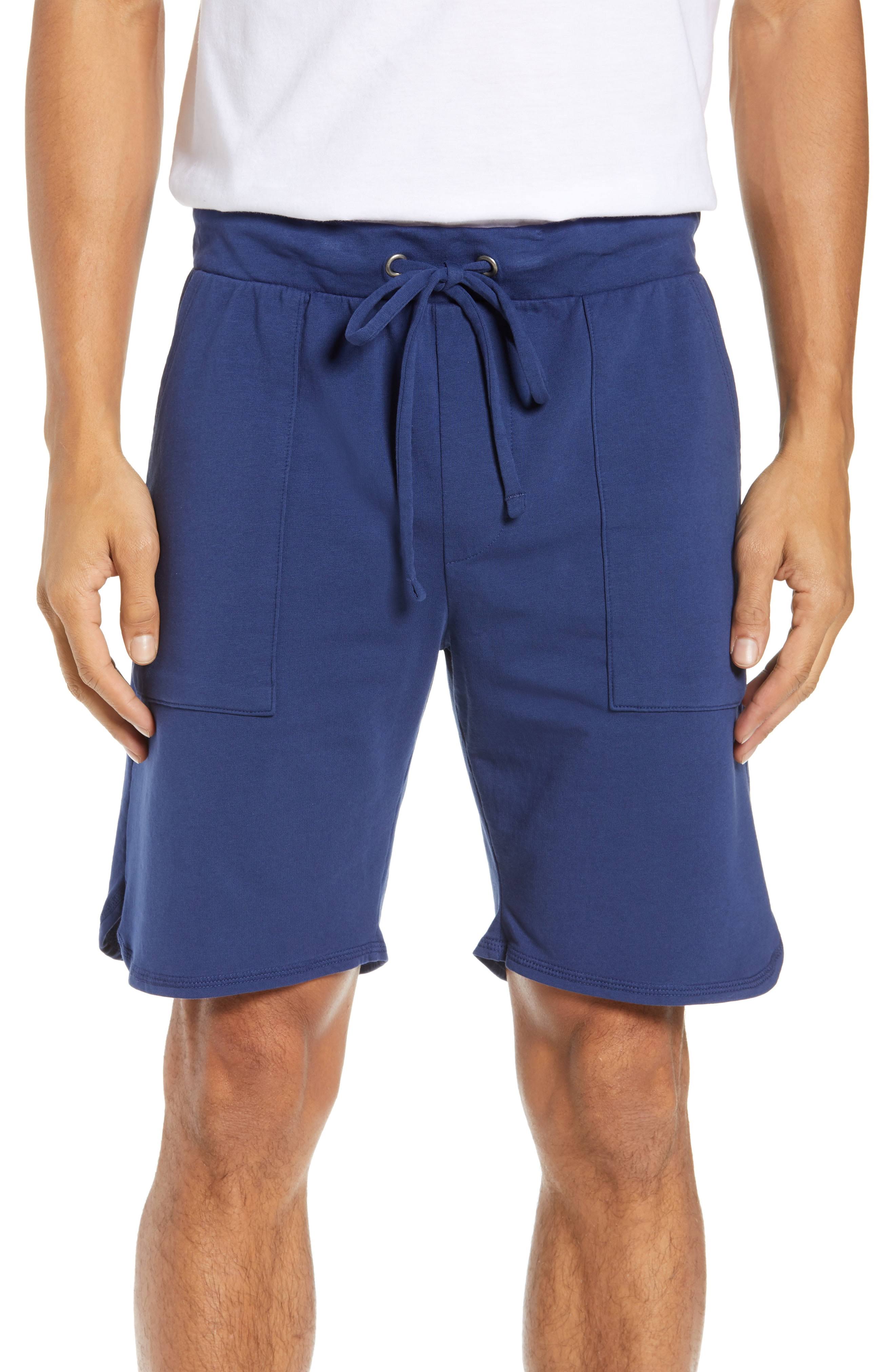 Men&s Goodlife Slim Fit Scallop Micro Terry Shorts, Size Small - Blue