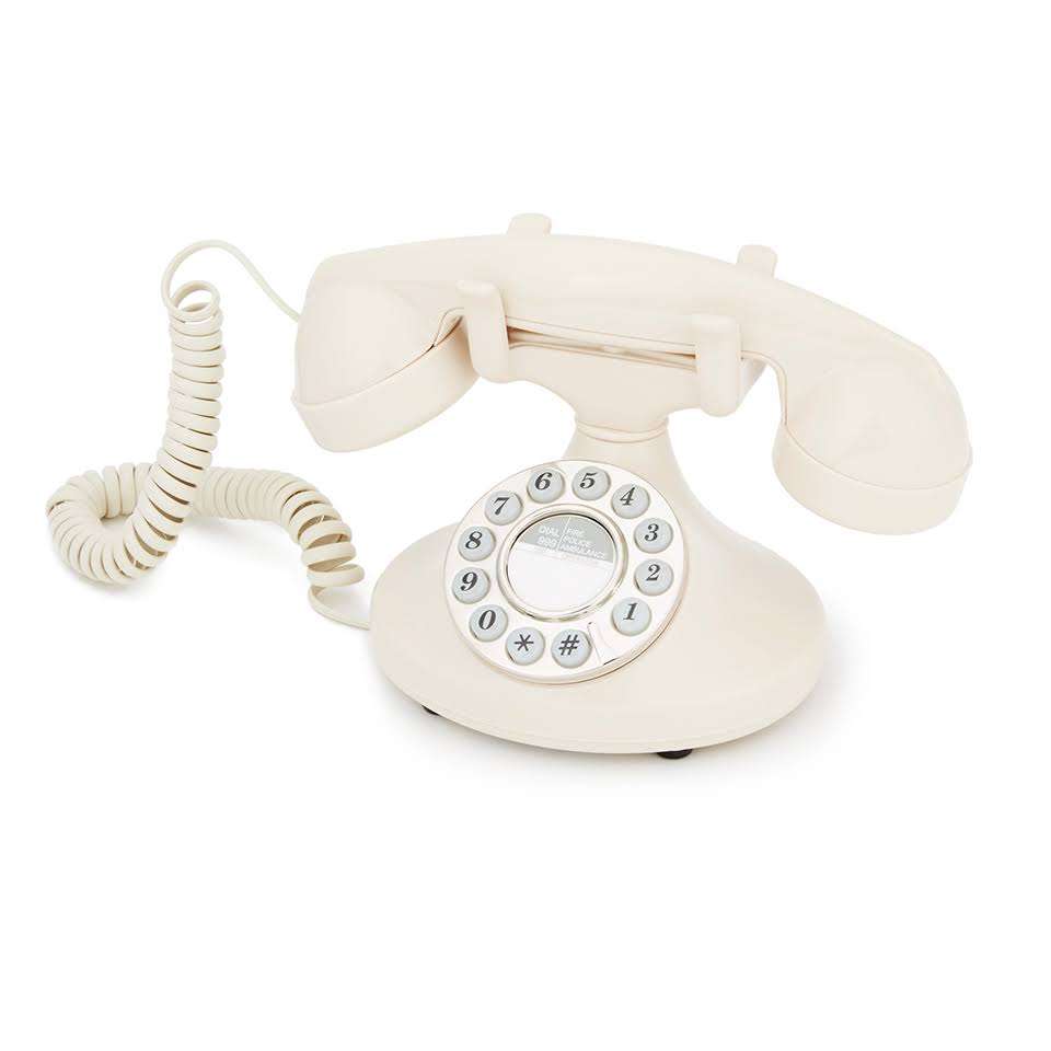 GPO Pearl Push Button Classic Retro Corded Telephone - Ivory