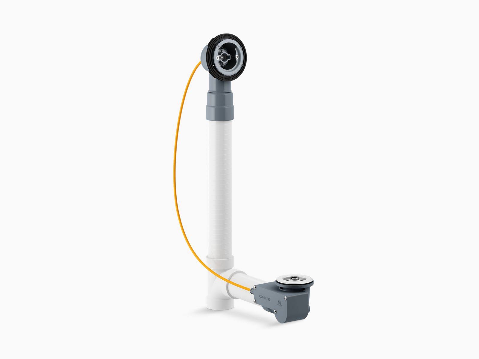 Kohler K-37383-NA PureFlo Rough-In Cable Bath Drain, PVC, 30-Inch with Tubing