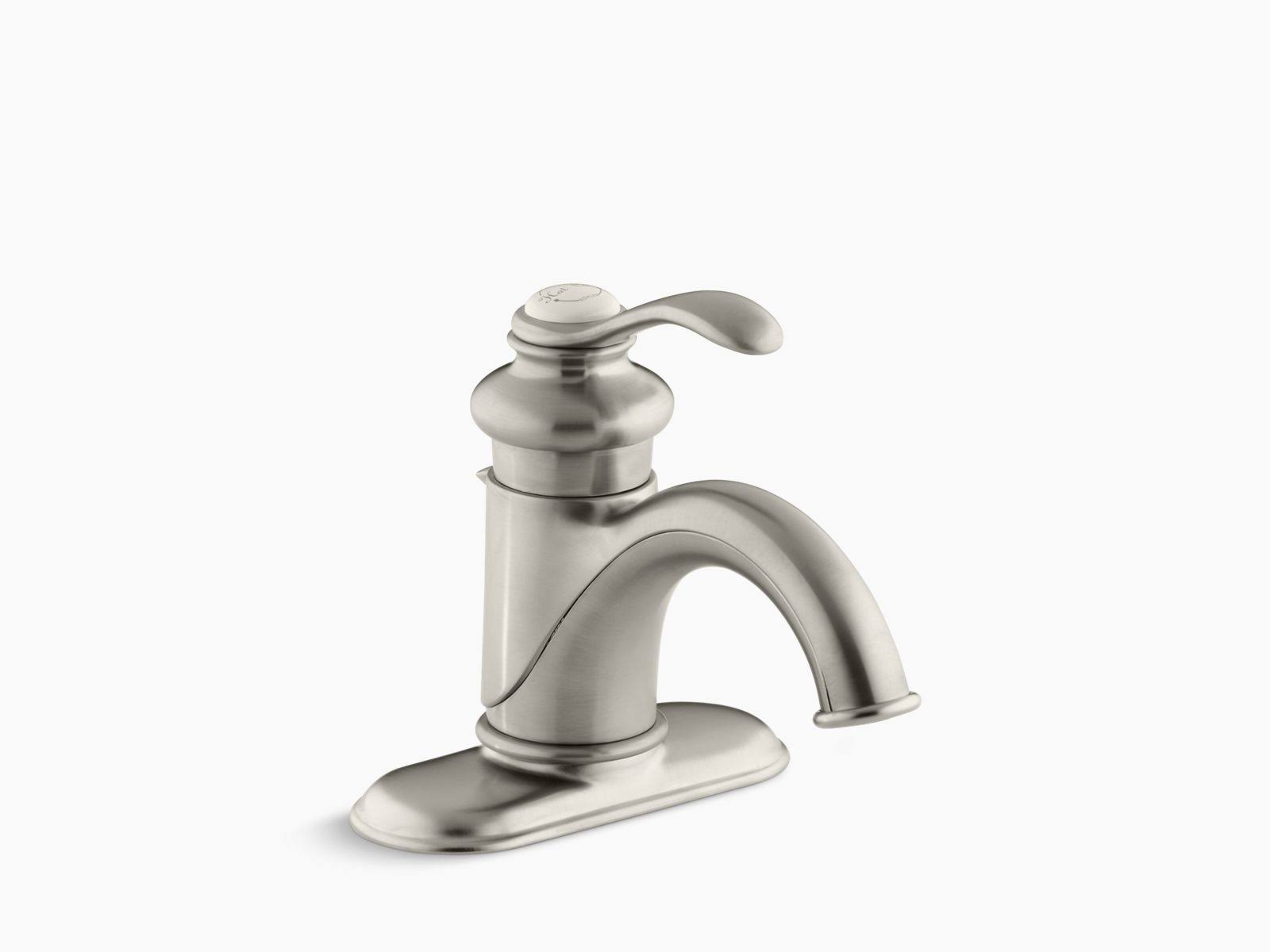 Kohler 12181-BN Fairfax Centerset Bathroom Sink Faucet with Single Lever Handle - Vibrant Brushed Nickel