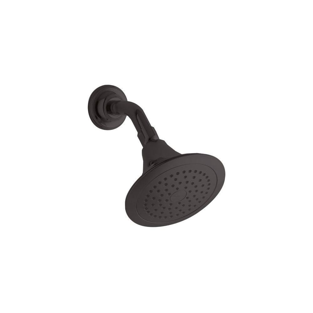 Kohler 10282-AK-2BZ Forte 2.5 GPM Single-Function Wall-Mount Showerhead with Katalyst Spray, Oil-Rubbed Bronze