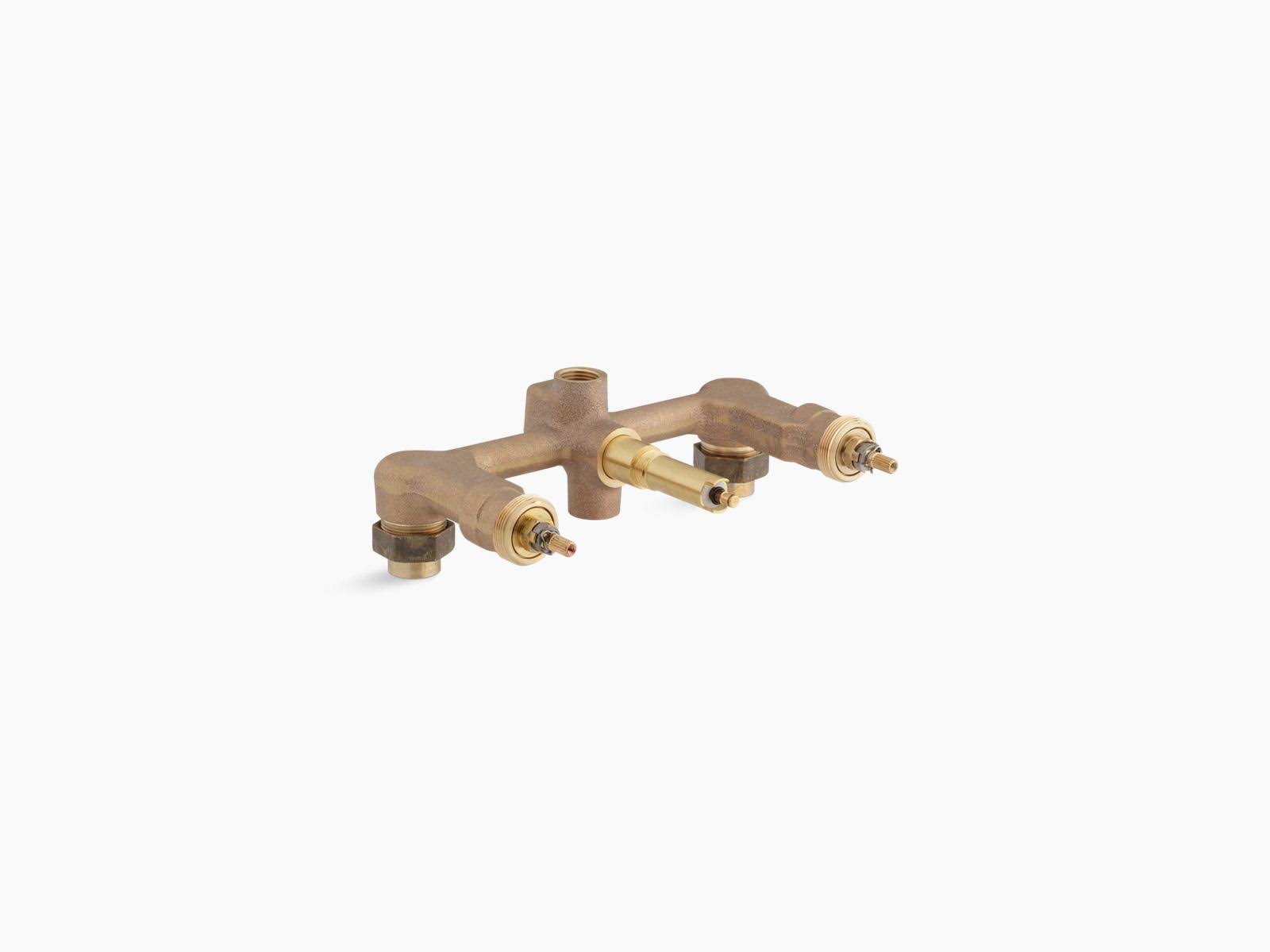Kohler K-303-K-NA Widespread 1/2x22 Ceramic In-Wall Three-Handle Valve System with Integral Diverter and 8x22 Centers
