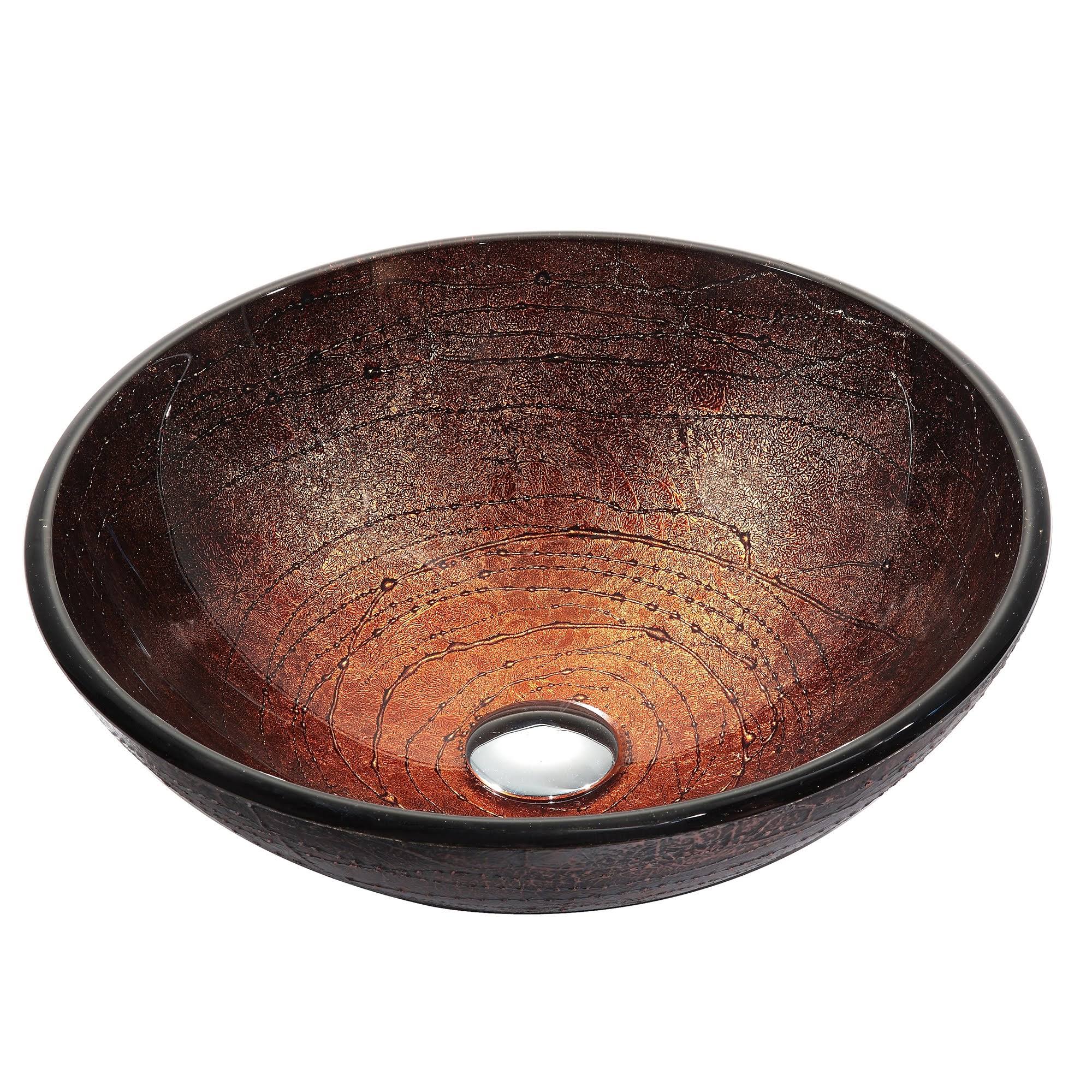 Vessel Sink Kraus GV-580-CH Copper Illusion Glass/Chrome