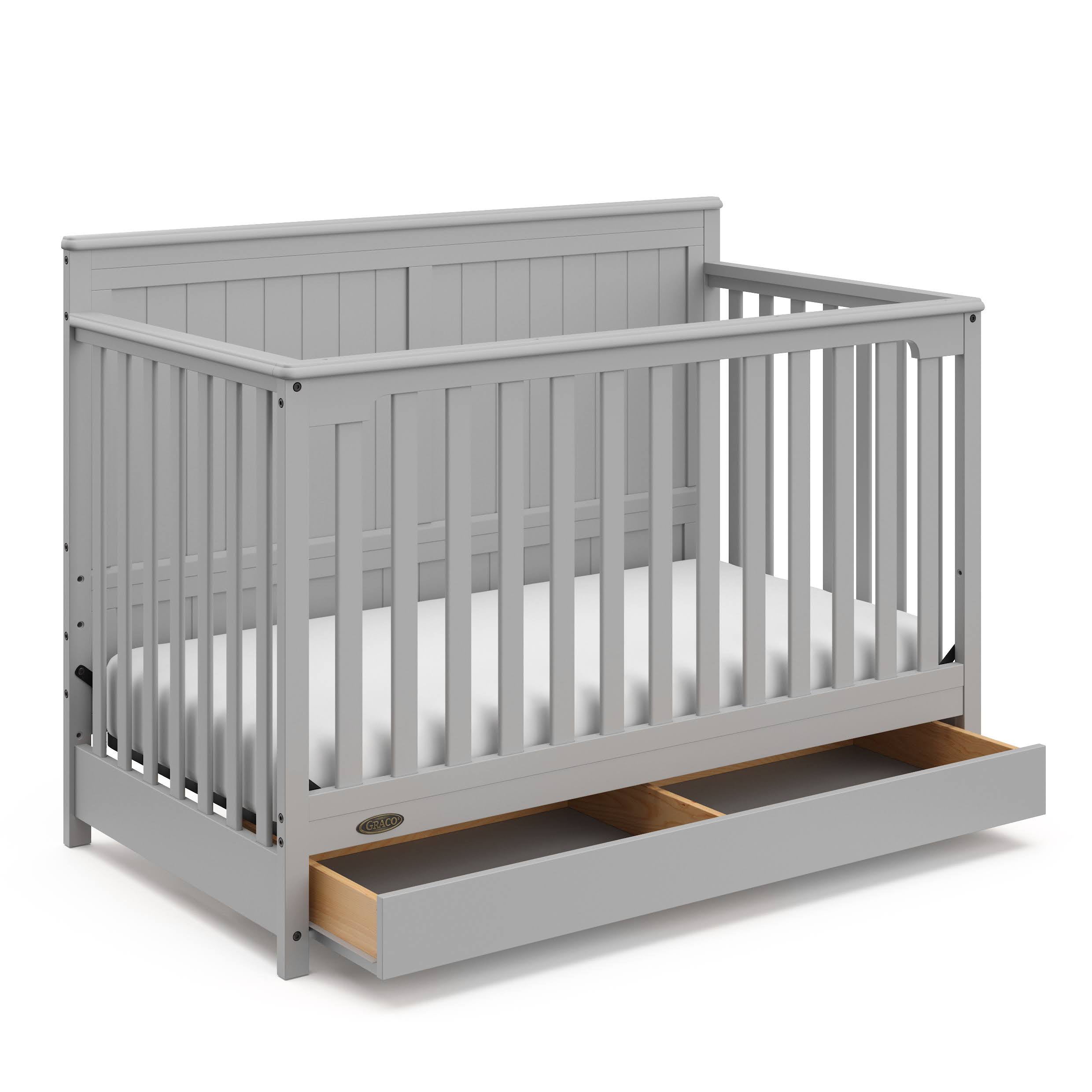 Graco Hadley 4-in-1 Convertible Crib with Drawer - Pebble Gray