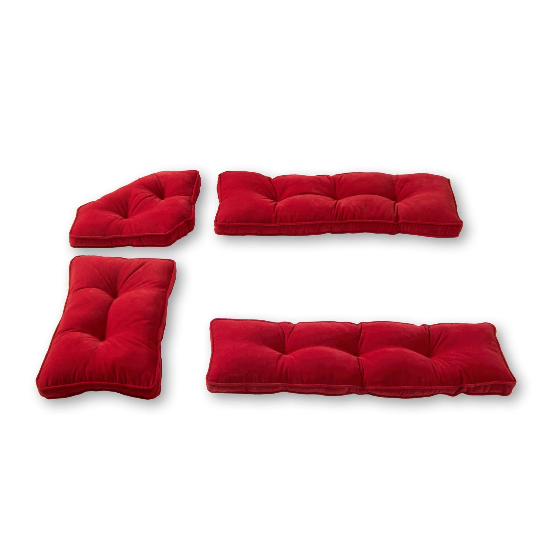 Greendale Home Fashions 4-Piece NOOK Cushion Set Hyatt, Scarlet