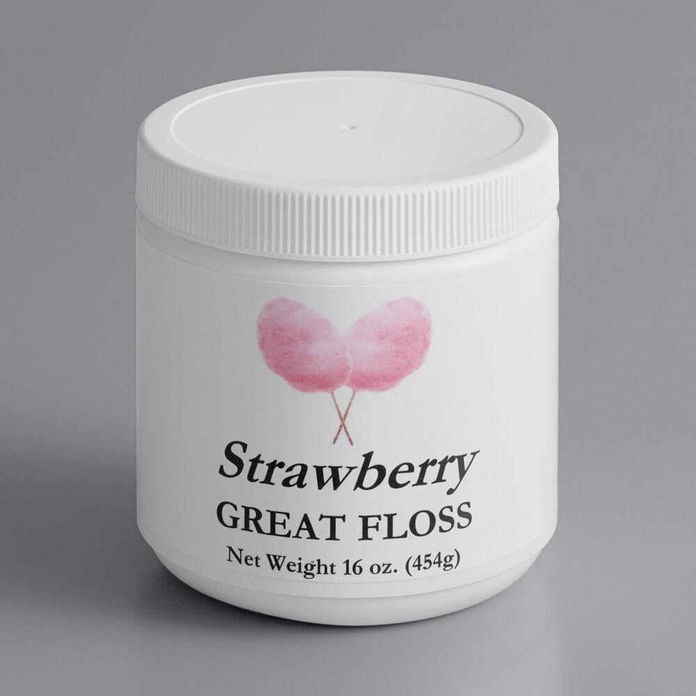 Great Western Great Floss 1 lb. Container Pink Strawberry Cotton Candy Concentrate Sugar - 12/Case 16145