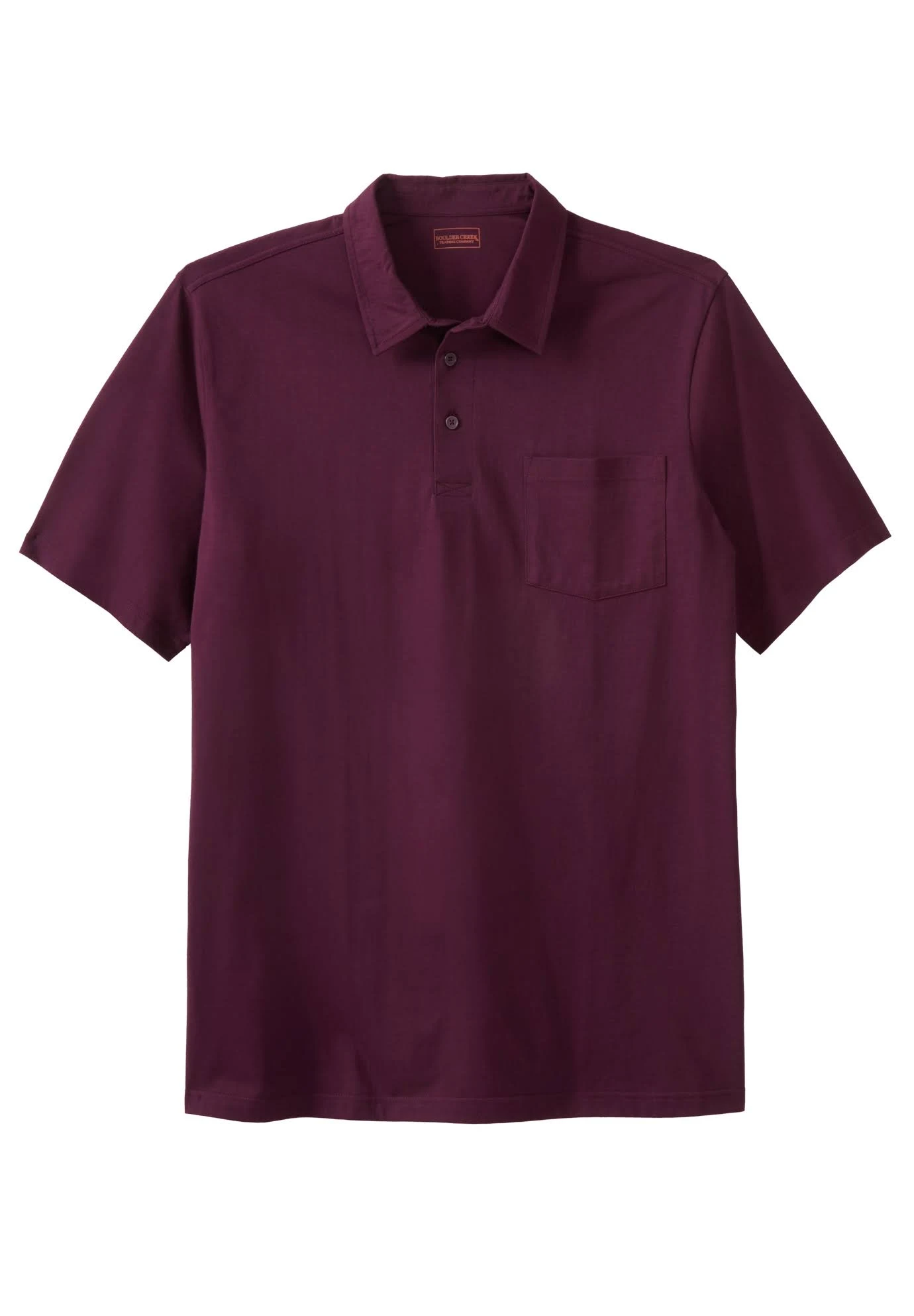 Men&s Big u0026 Tall Heavyweight Jersey Polo Shirt by KingSize in Deep Purple (Size L)