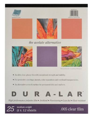Grafix P05DC0912 Clear .005 Dura-Lar Film, 9-Inch by 12-Inch, 25 Sheets