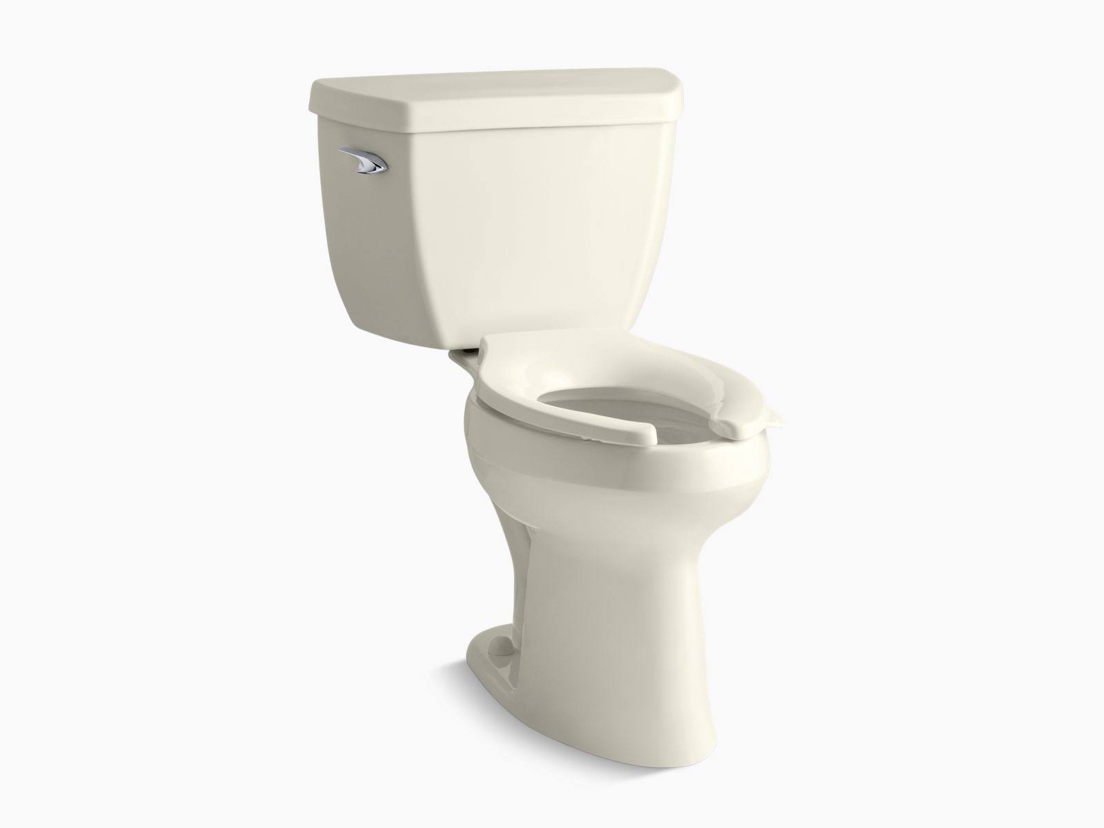 Kohler 3519-96 Highline Classic Comfort Height Two-Piece Elongated 1.0 GPF Toilet with Pressure Lite Flushing Technology - Biscu