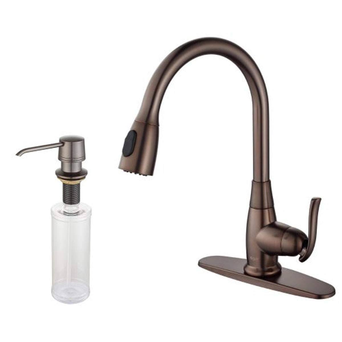 Kraus KPF-2230 Lever Pull Out Single Handle Kitchen Faucet Oil Rubbed Bronze