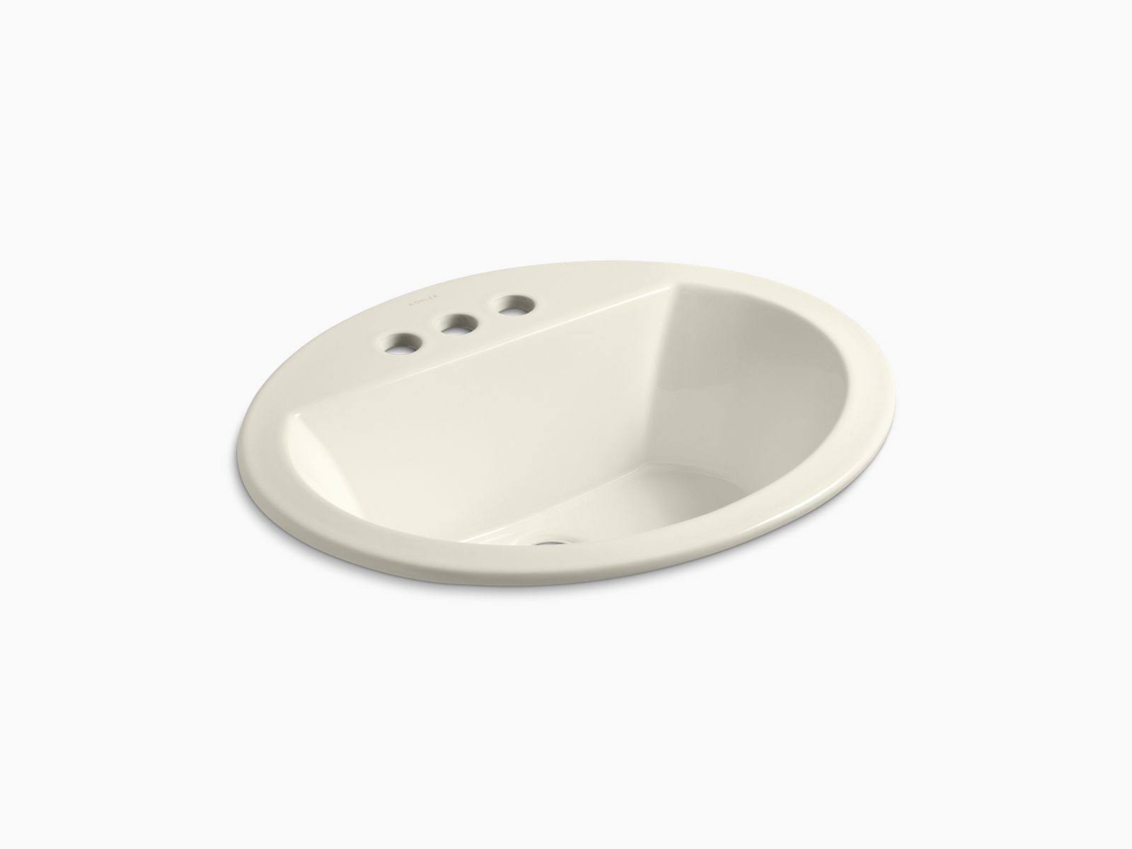 Kohler Bryant Biscuit Drop-In Oval Bathroom Sink with Overflow