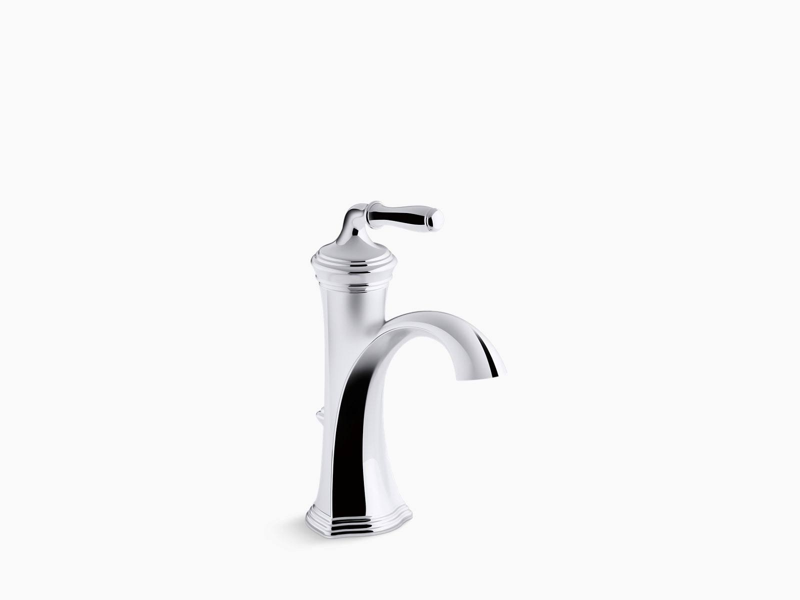 KOHLER Devonshire Single Handle Single Hole or Centerset Bathroom Sink Faucet with Metal Drain Assembly in Polished Chrome, K-19