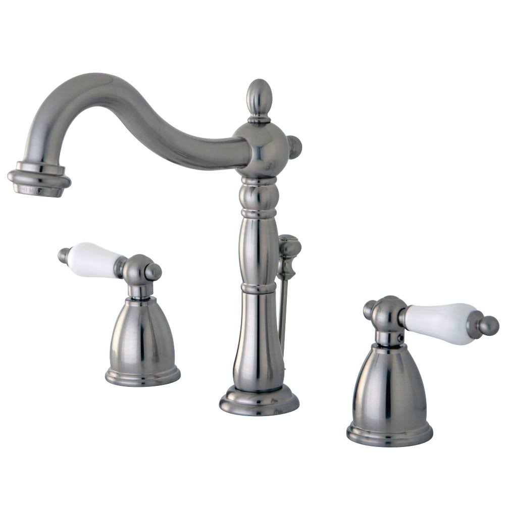Kingston Brass KB1978PL 8x22 Widespread Bathroom Faucet, Brushed Nickel