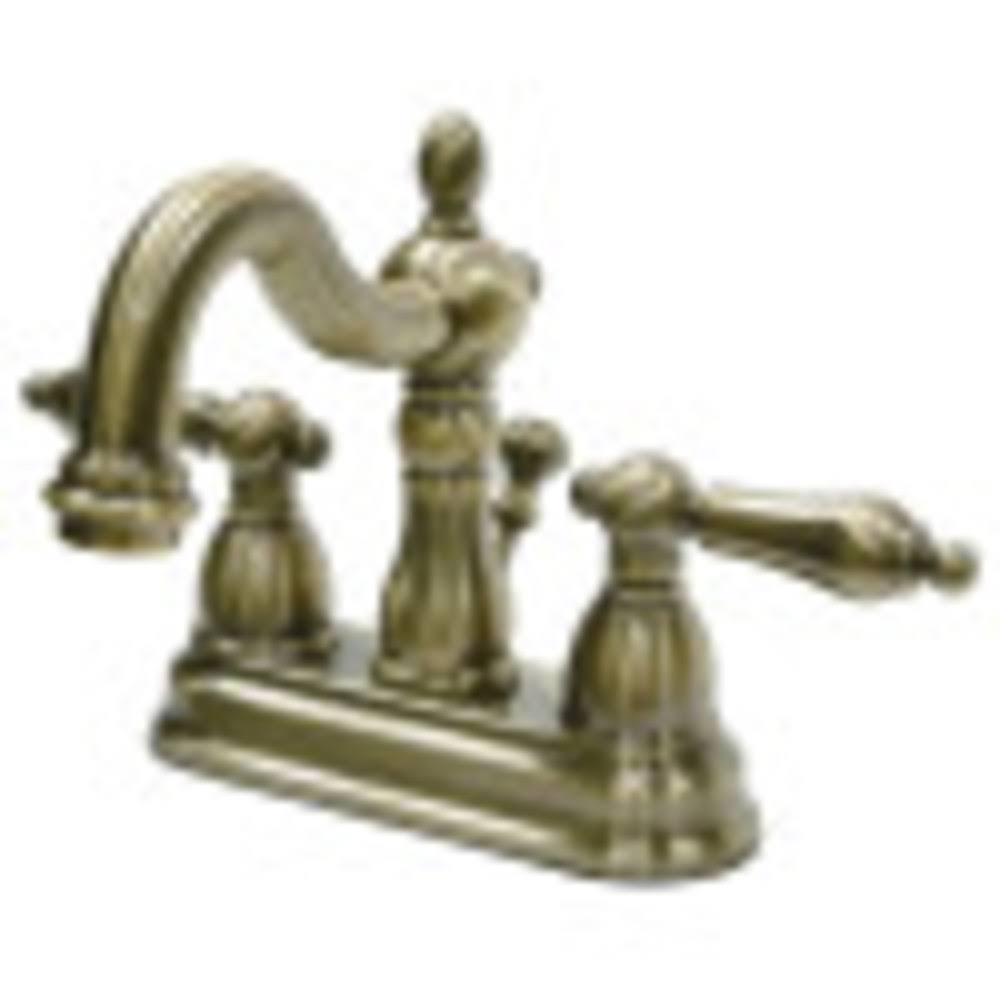 Kingston Brass KB1603AL Heritage Vintage Brass Two Handle 4x22 Centerset Lavatory Faucet with Pop-Up