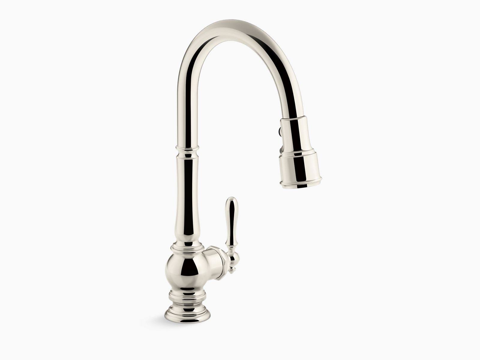 Kohler K-99259-SN Artifacts Kitchen Faucet, Vibrant Polished Nickel