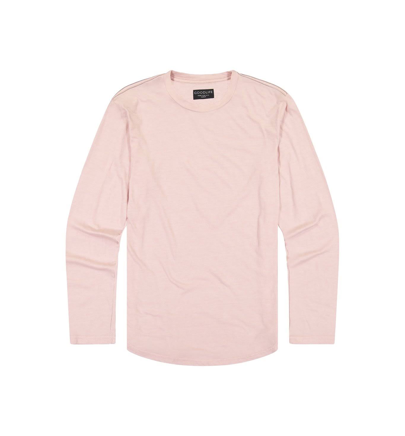 Goodlife Men&s Tri-Blend L/S Scallop Crewneck T-Shirt | Pale Mauve