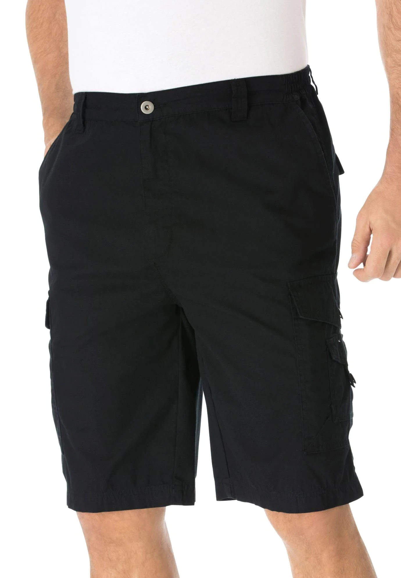 Men&s Big u0026 Tall 10x22 Canyon Cargo Shorts by KingSize in Black (Size 56)