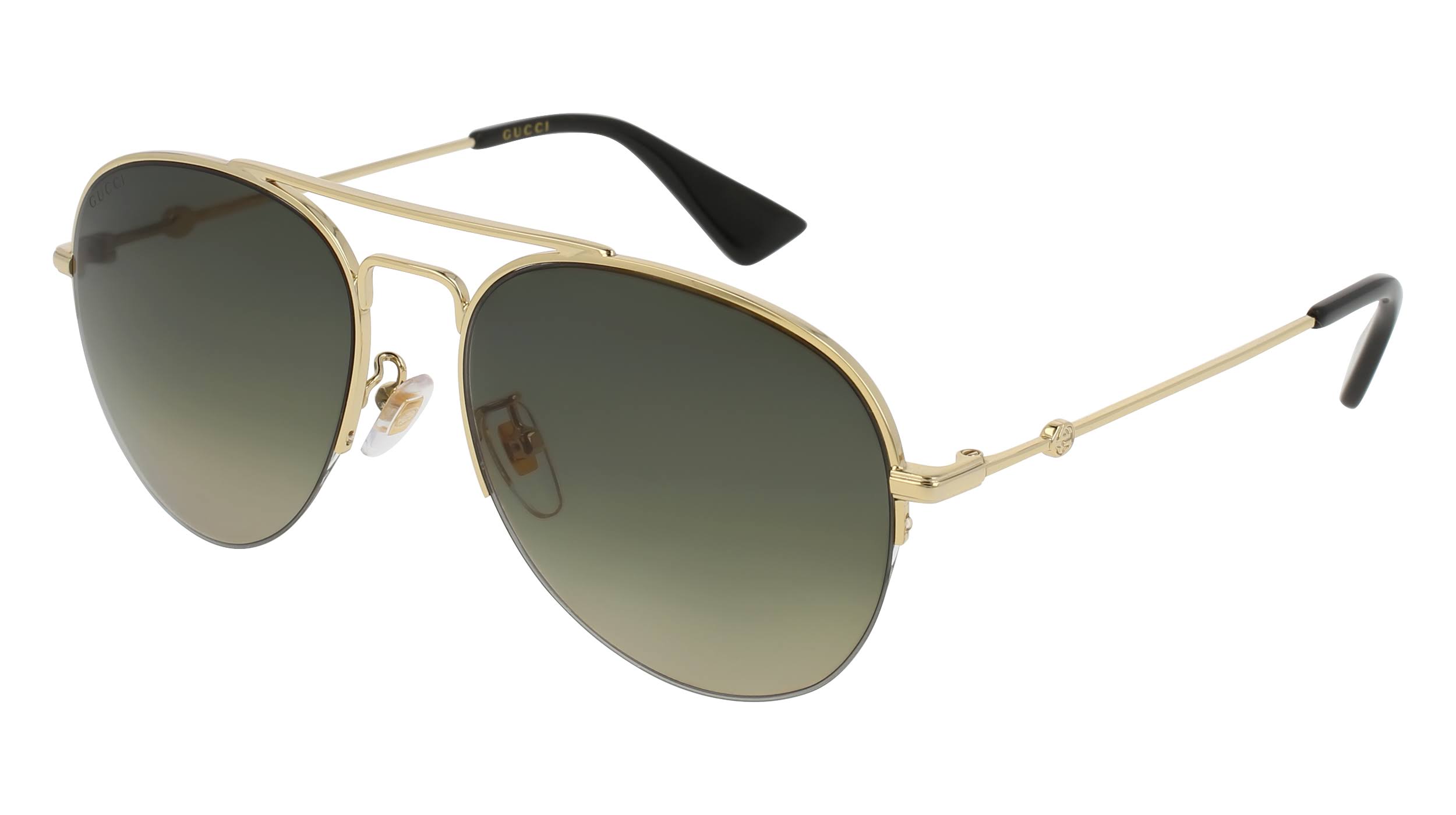 Gucci GG0107S 001 Gold Aviator Sunglasses