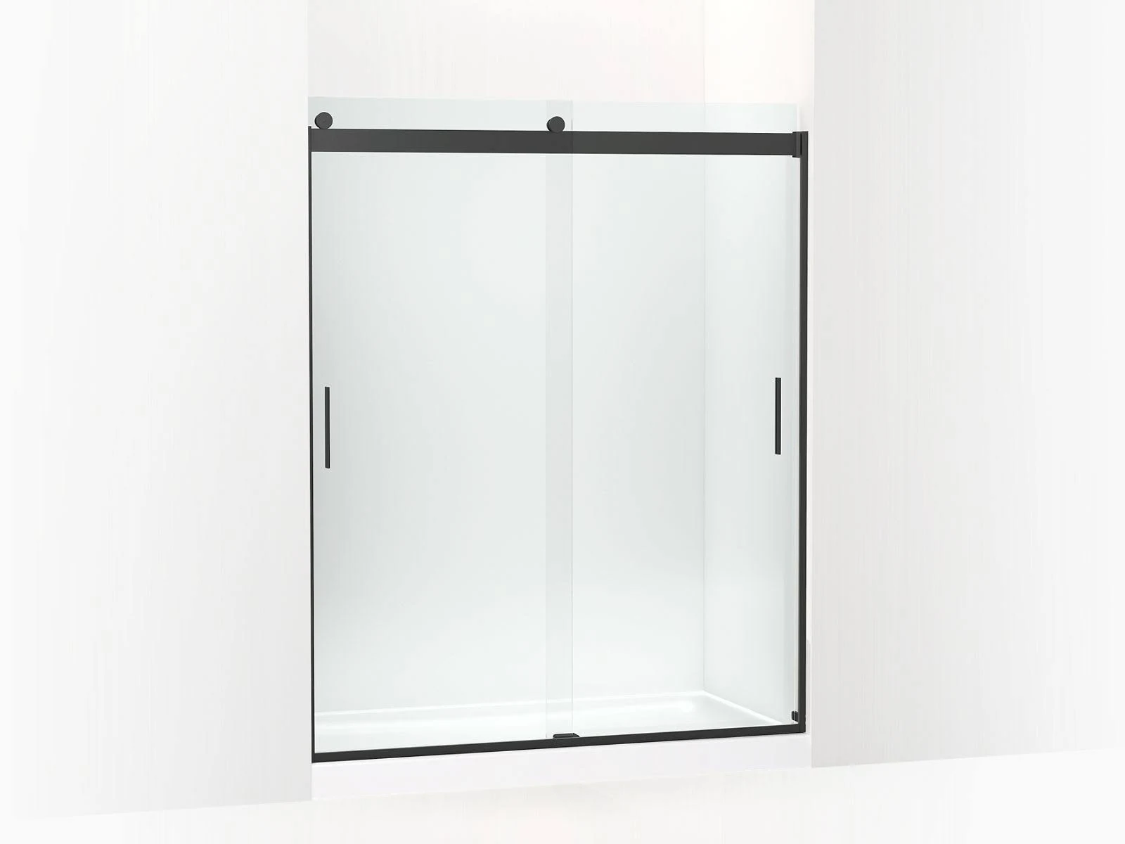 Kohler 706009-L-BL Levity Sliding Shower DOOR, 74x22 H x 56-5/8 - 59-5/8x22 W, with 1/4x22 Thick Crystal Clear Glass and Blade H