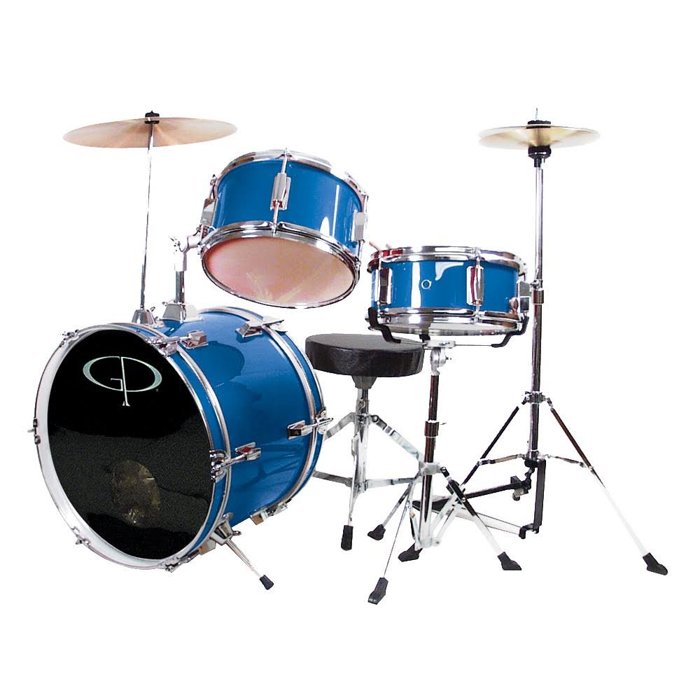 GP Percussion 3 Piece Junior Drum Set Royal Blue
