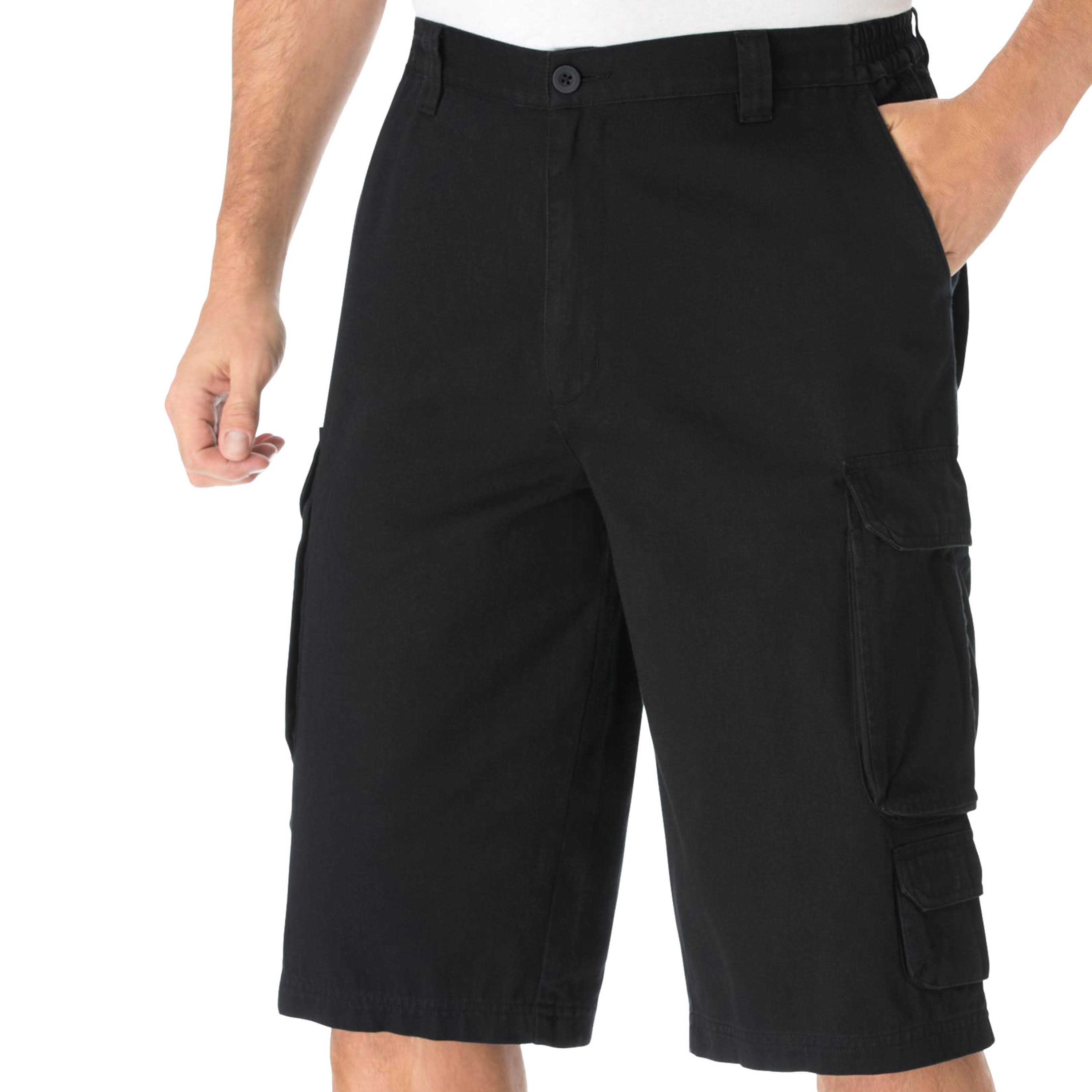 Men&s Big u0026 Tall 14x22 Cargo Shorts by KingSize in Black (Size 56)