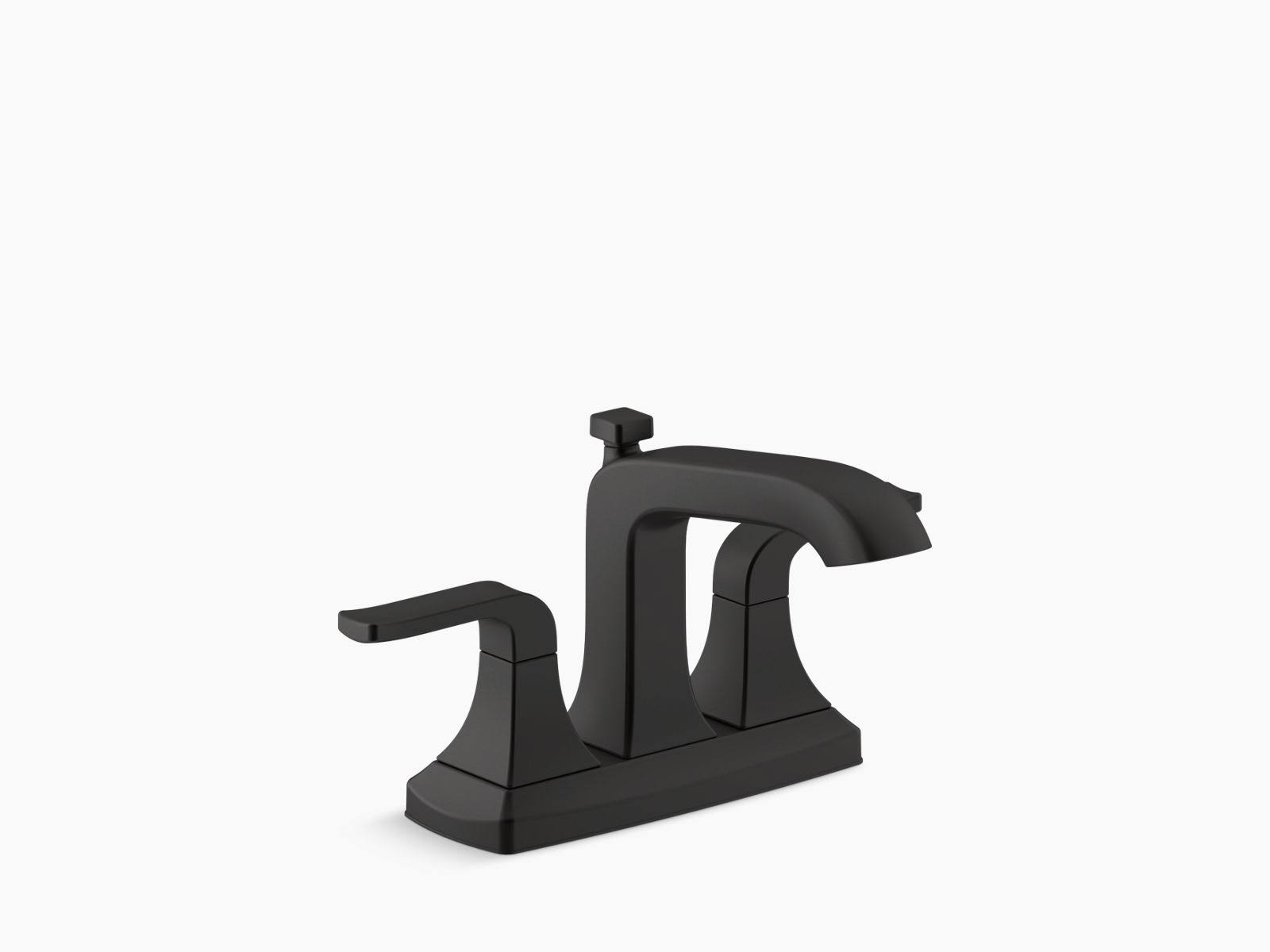 Kohler Rubicon 4 in. Centerset 2-Handle Bathroom Faucet in Matte Black