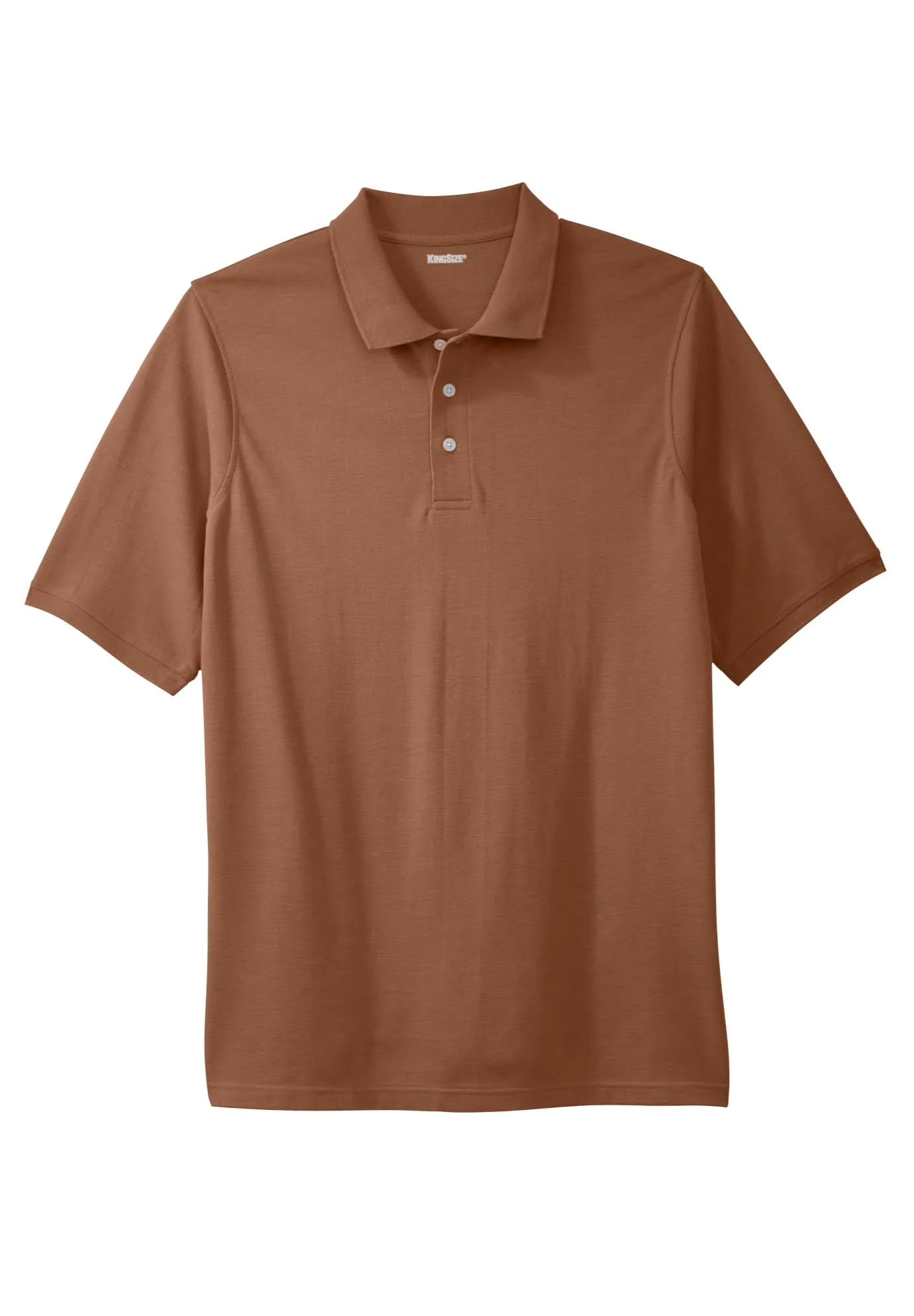 Men&s Big u0026 Tall Pique Polo Shirt by KingSize in Heather Brown (Size 9XL)