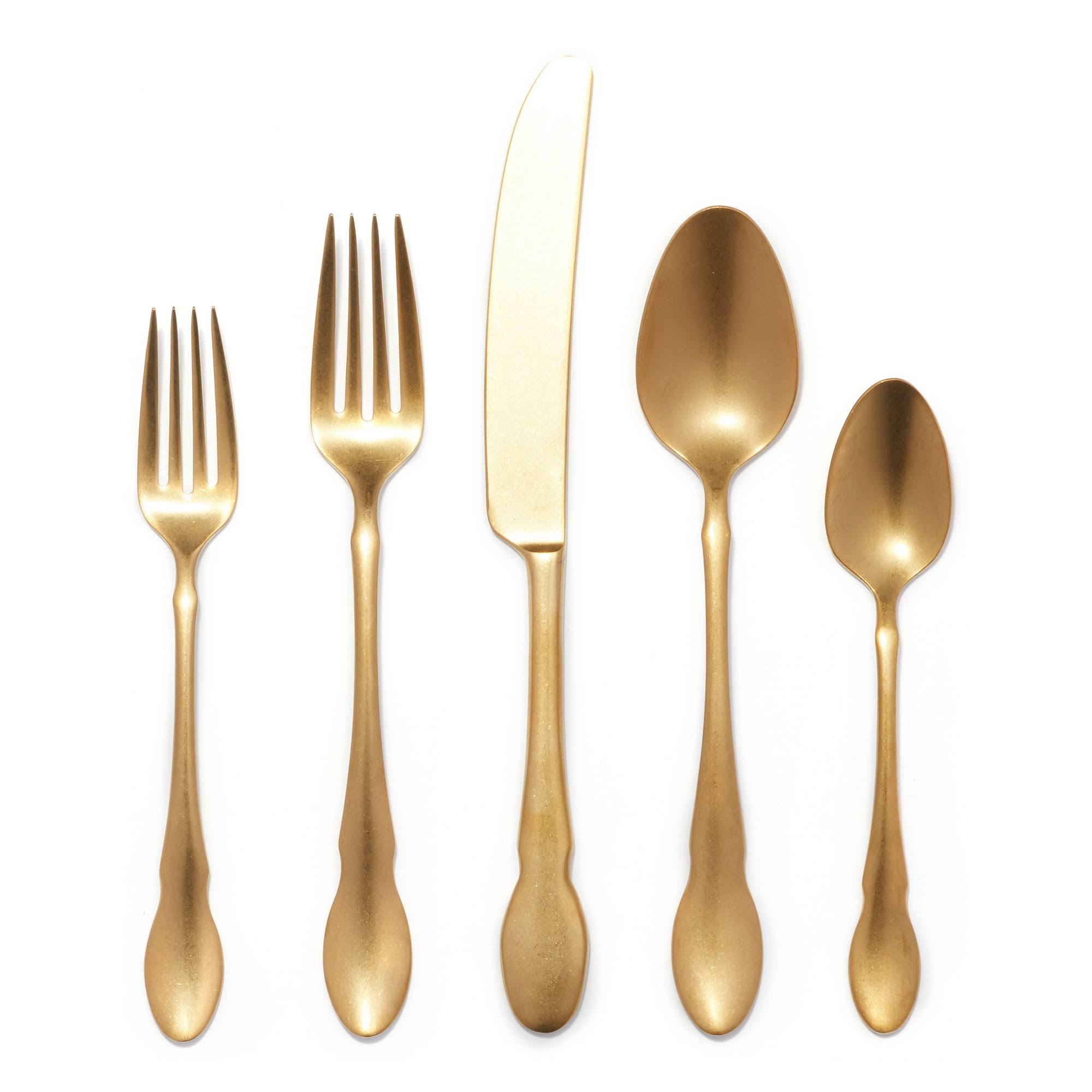 Gourmet Settings 20 Piece Flatware Set Color Birch Gold