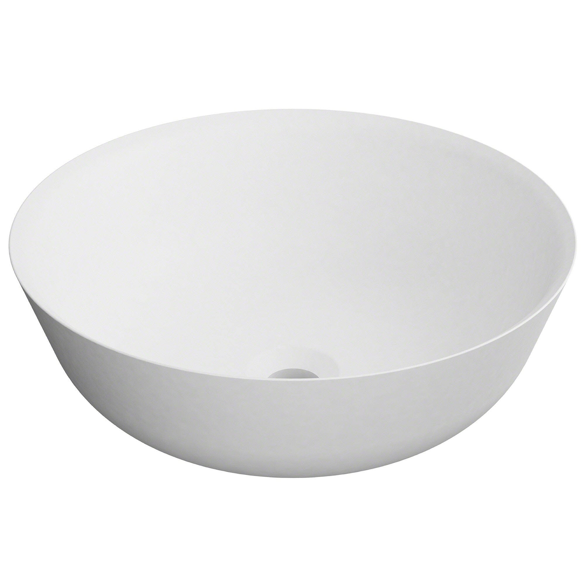 Kraus KSV-6MW Natura White Round Vessel Composite Bathroom Sink