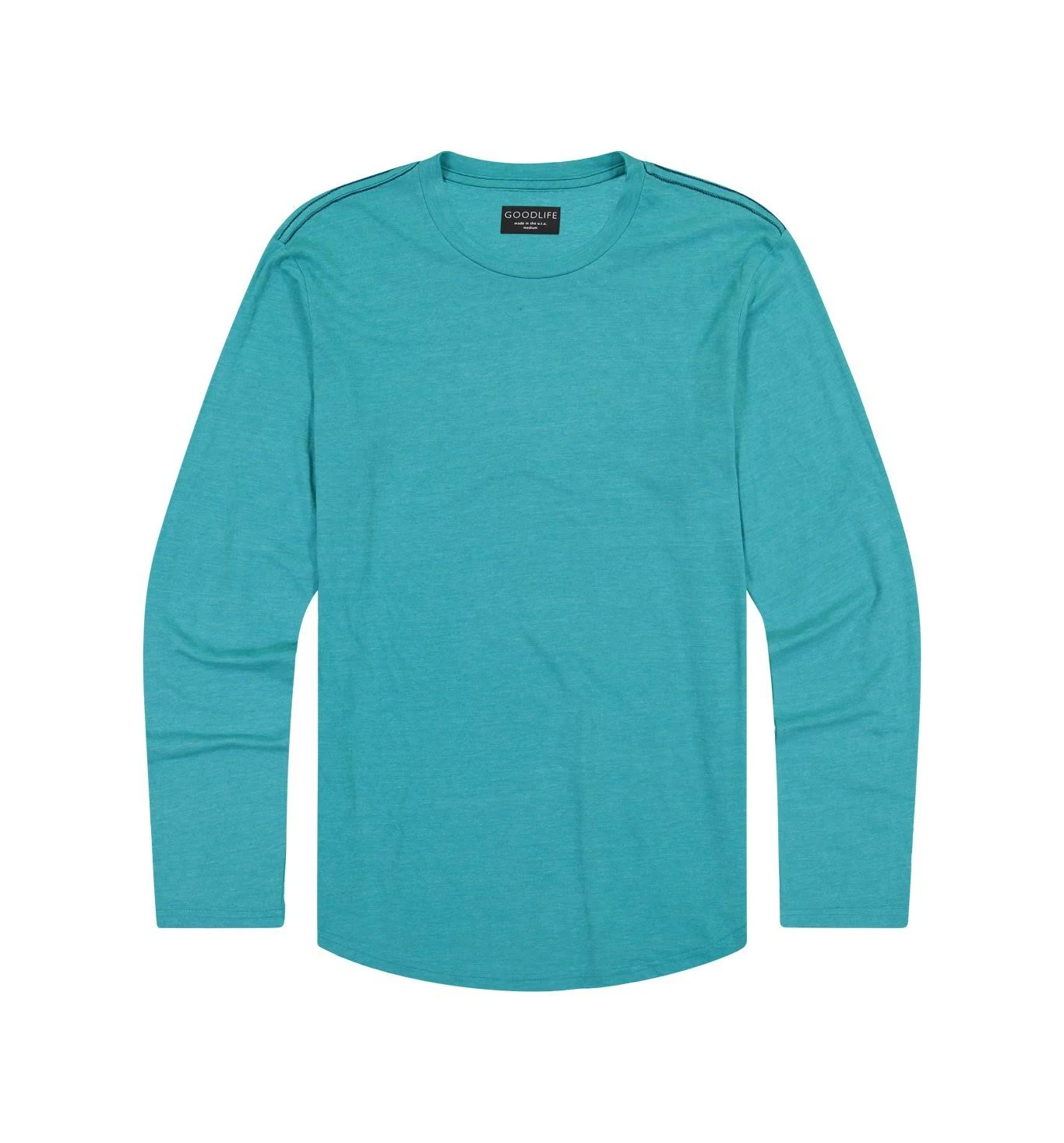 Goodlife Men&s Tri-Blend L/S Scallop Crewneck T-Shirt | Enamel Blue