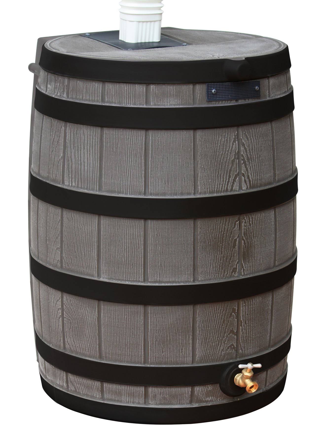 Good Ideas 50-Gallon Darkened Ribs Rain Wizard Barrel - Oak