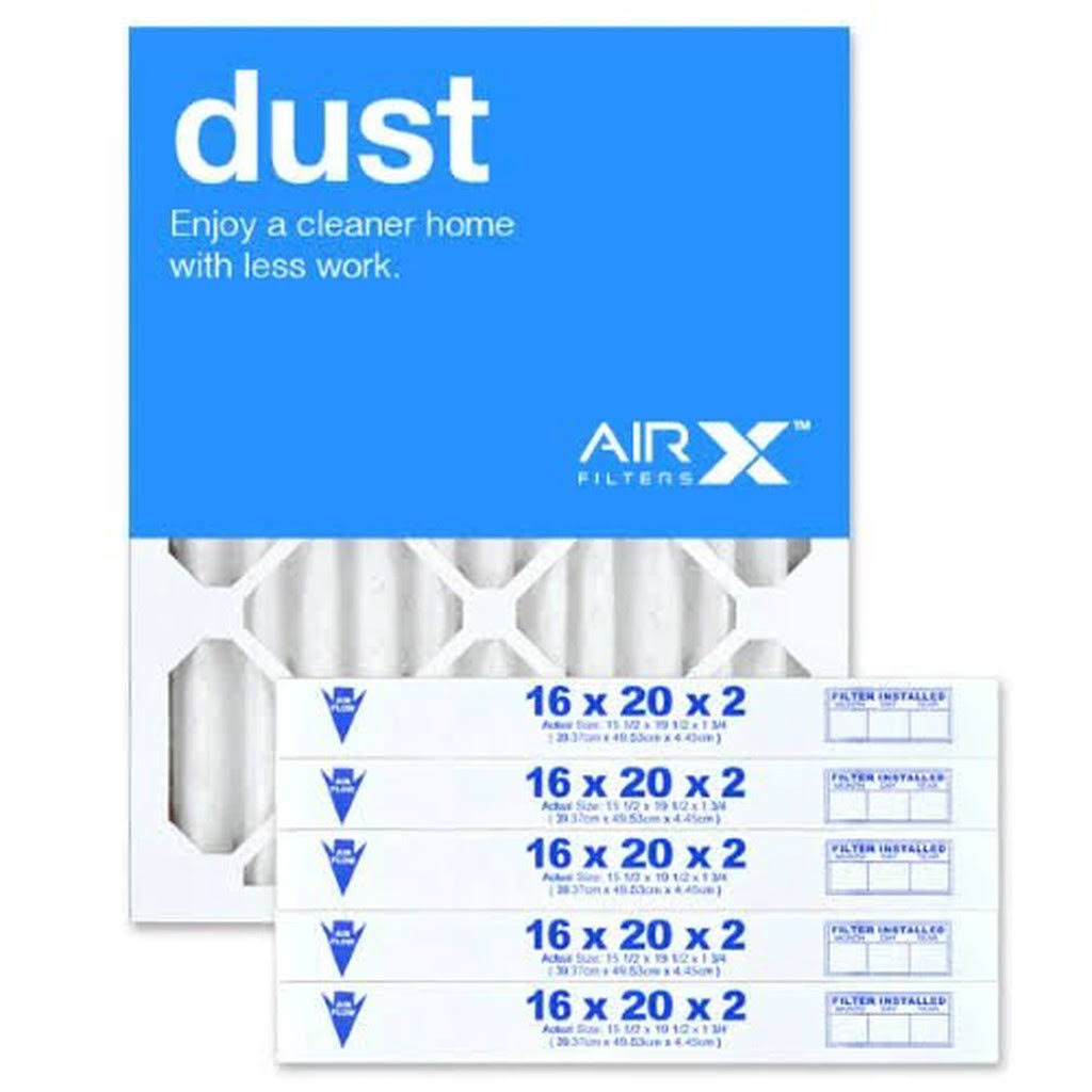 AIRx Filters Dust 16x20x2 Air Filter Replacement Pleated MERV 8, 6-pk