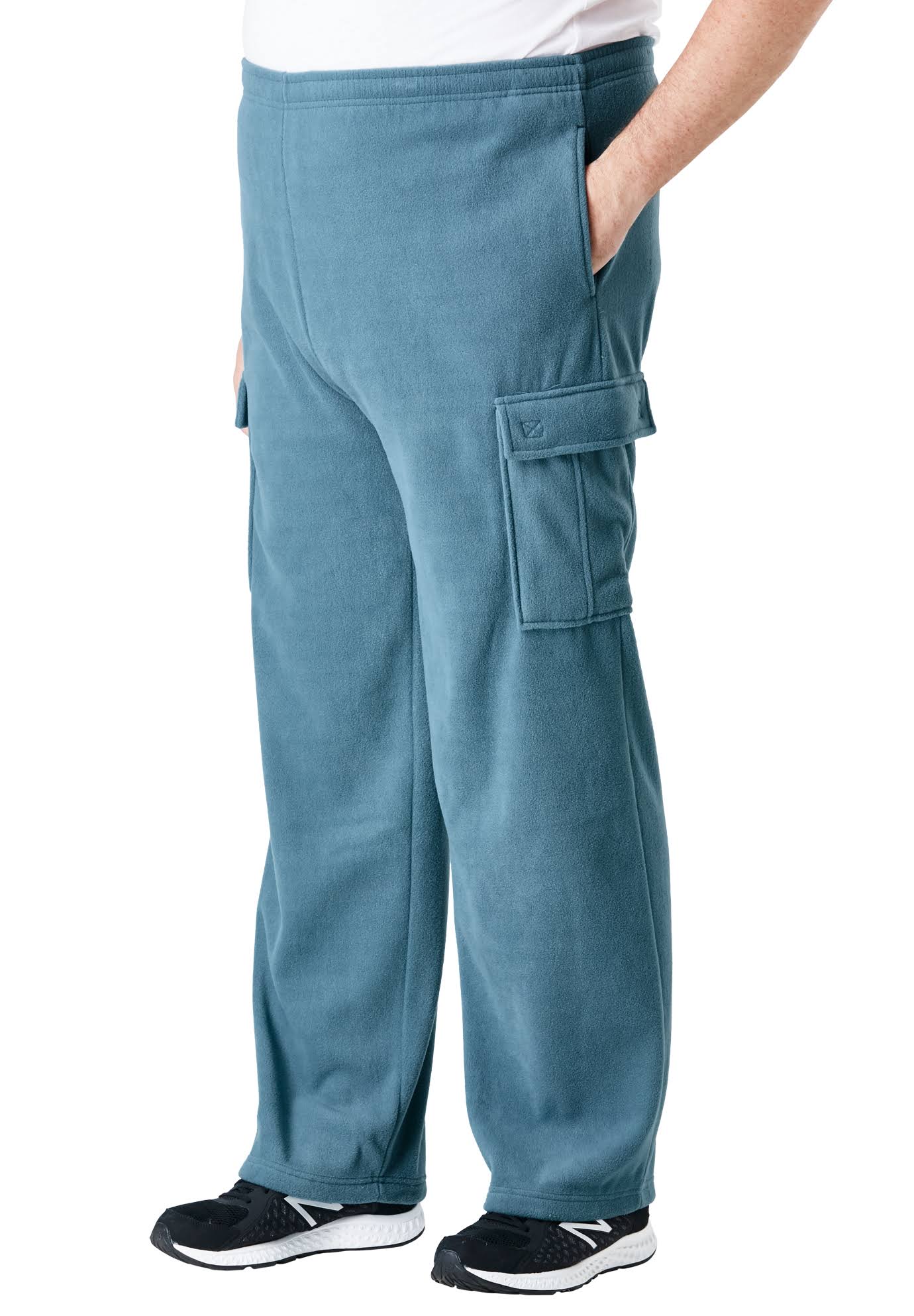KingSize Explorer Plush Fleece Cargo Sweatpants in Indigo (Size 3XL) Men's Big & Tall