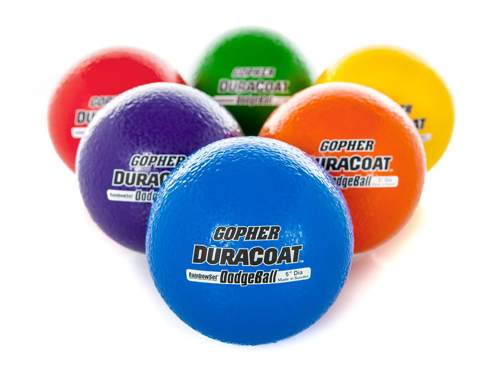 Gopher Duracoat Foam Dodgeballs - Rainbow 5x22 Diameter