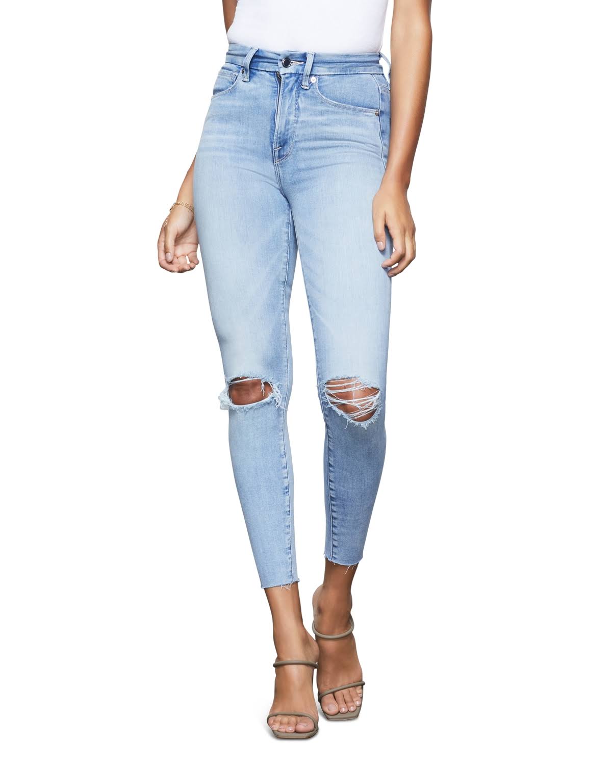 Good American Good Waist Crop Skinny Jeans in Blue352 - Blue