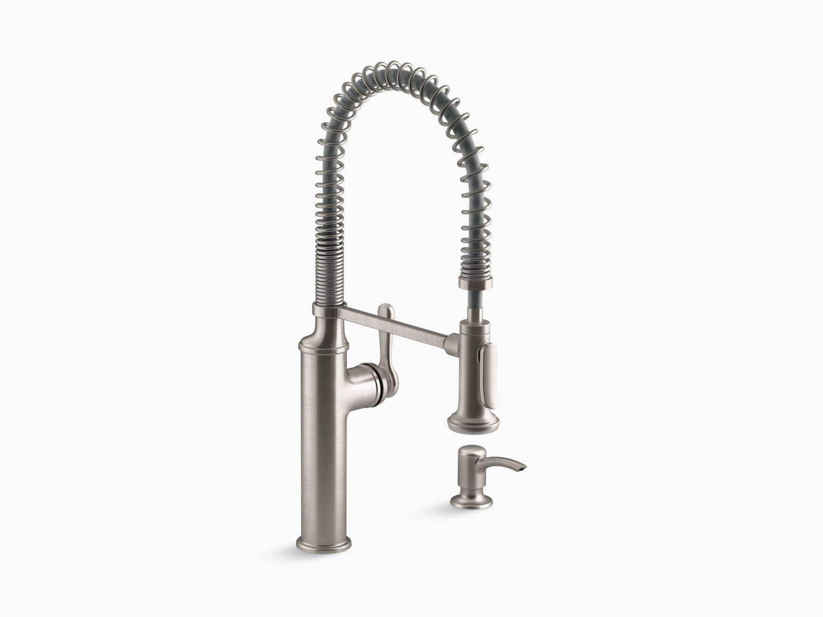 Sous Pro-Style Single-Handle Pull-Down Sprayer Kitchen Faucet Vibrant Stainless