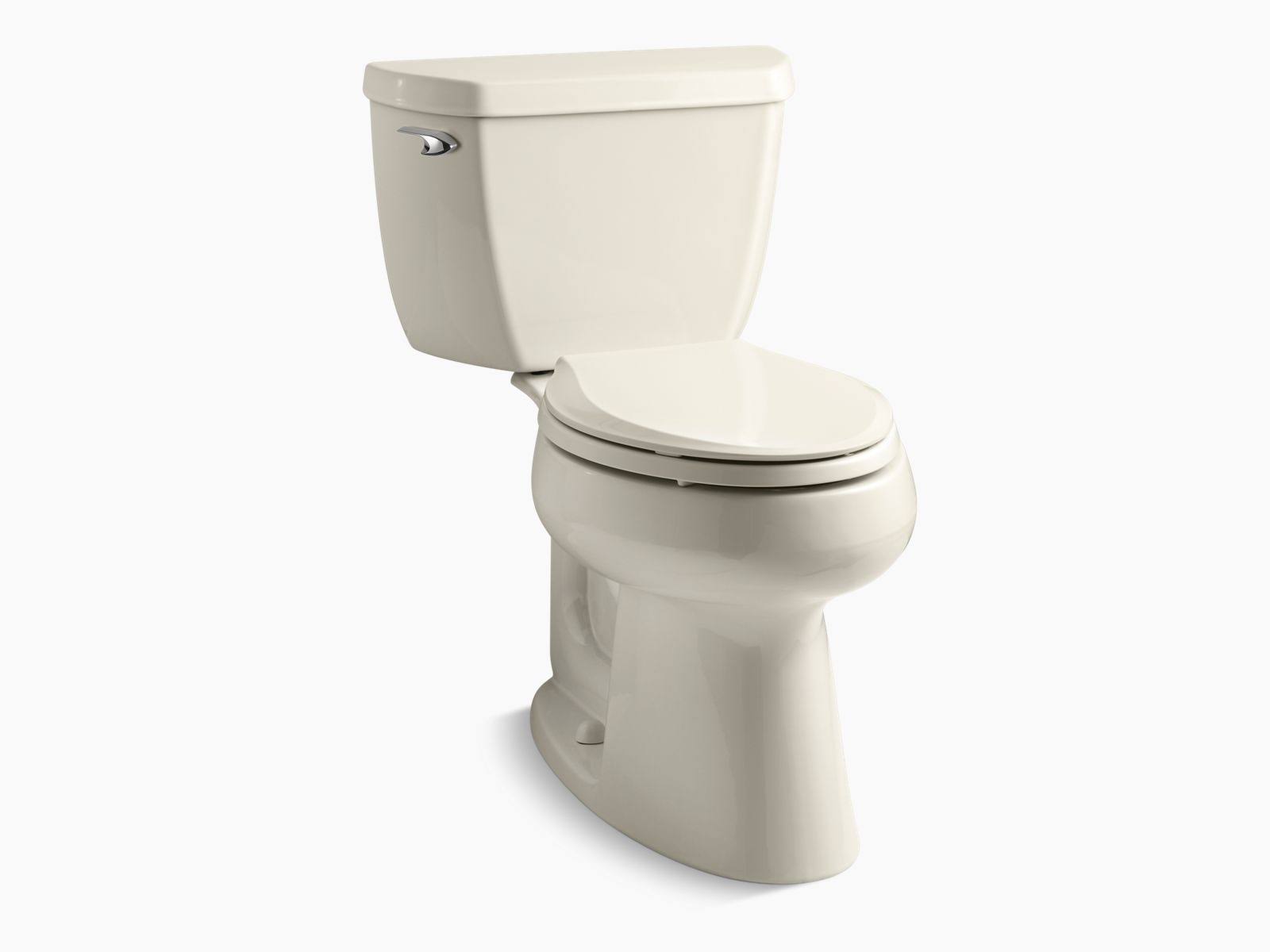Kohler Two-Piece Elongated Toilet Bowl 1.28 GPF Almond, k-3658-47