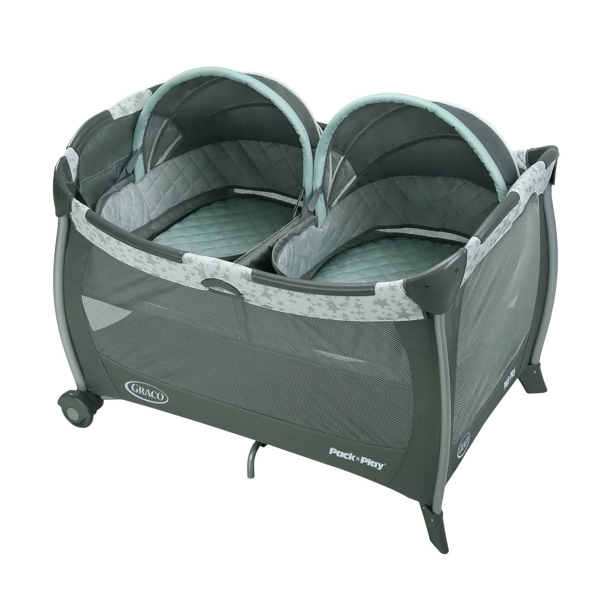 Graco Pack &n Play Playard with Twins Bassinet, Oskar Green