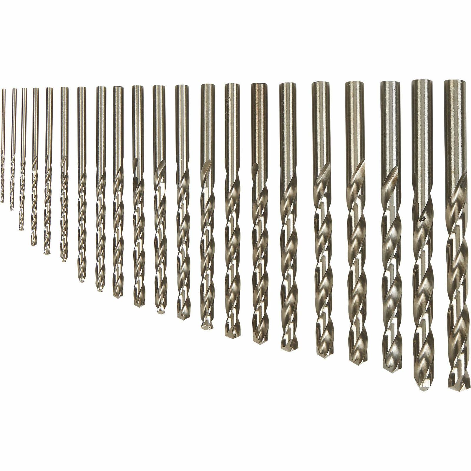 Klutch 42485 Cobalt High Speed Steel Drill Bit Set - 21 Piece